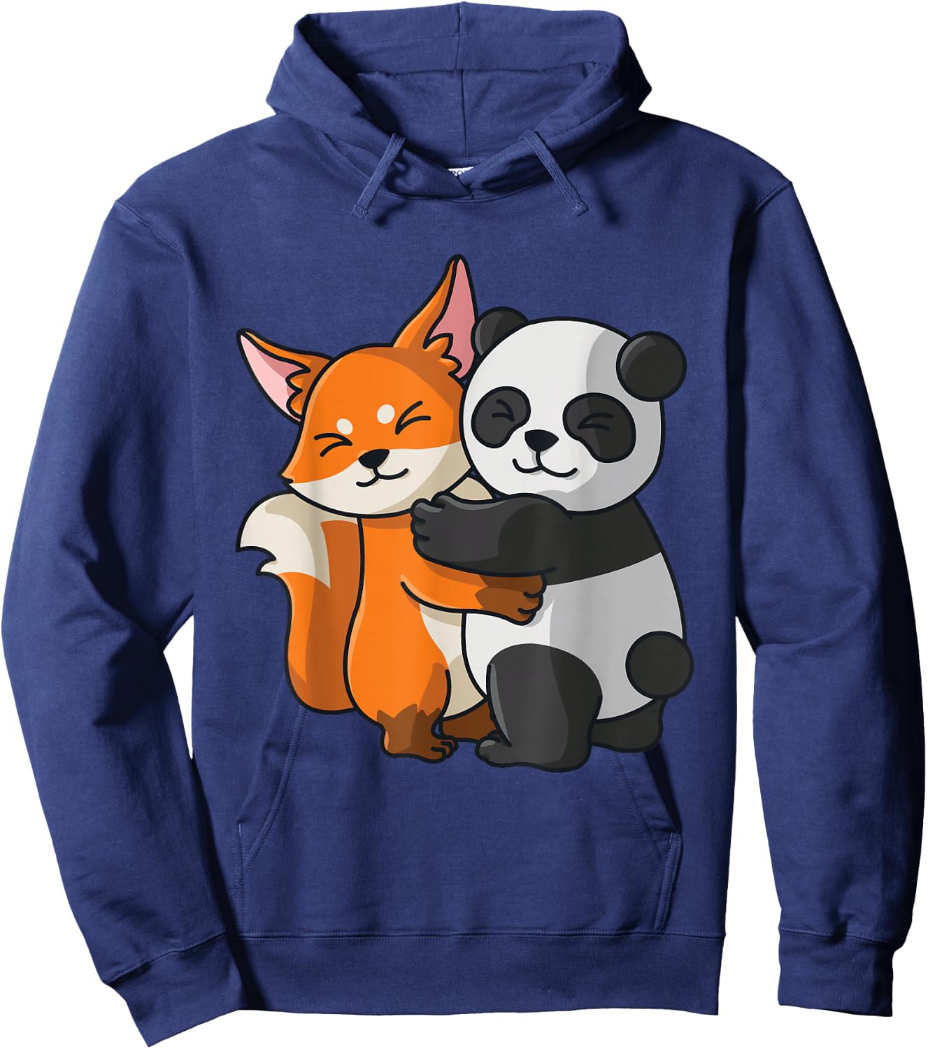 Fox with panda, love, cute animals Hoodie - Hoodie | Navy