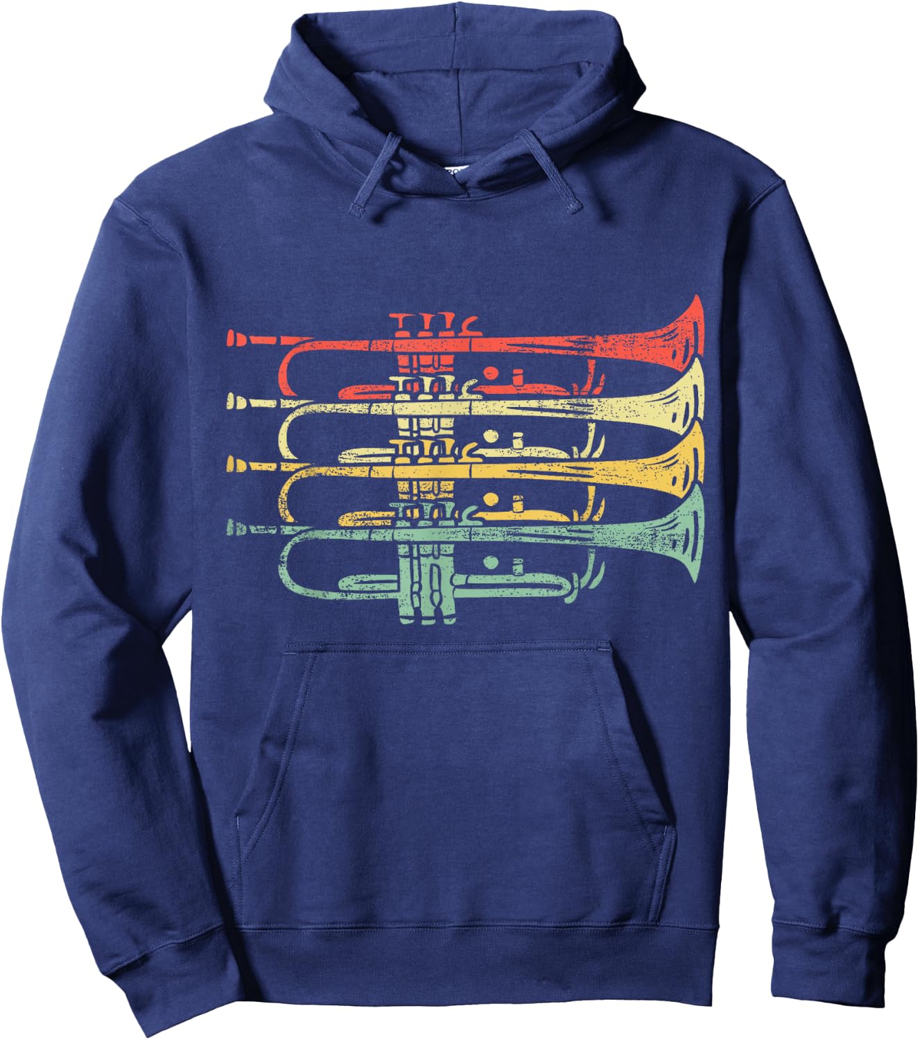 Vintage Trumpets Brass Band Hoodie - Hoodie | Navy