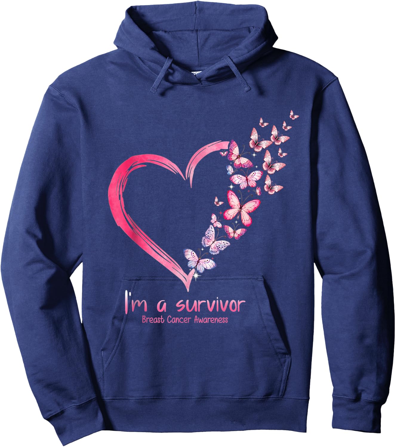 Breast Cancer Awareness I'm a Survivor Hoodie - Hoodie | Navy