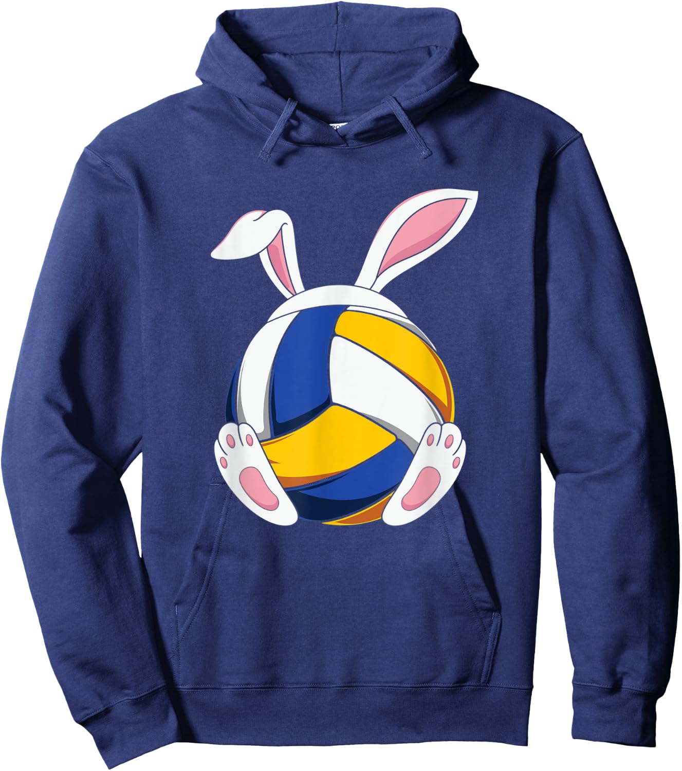 Volleyball Bunny Ears Easter Sport Rabbit Hoodie - Hoodie | Navy