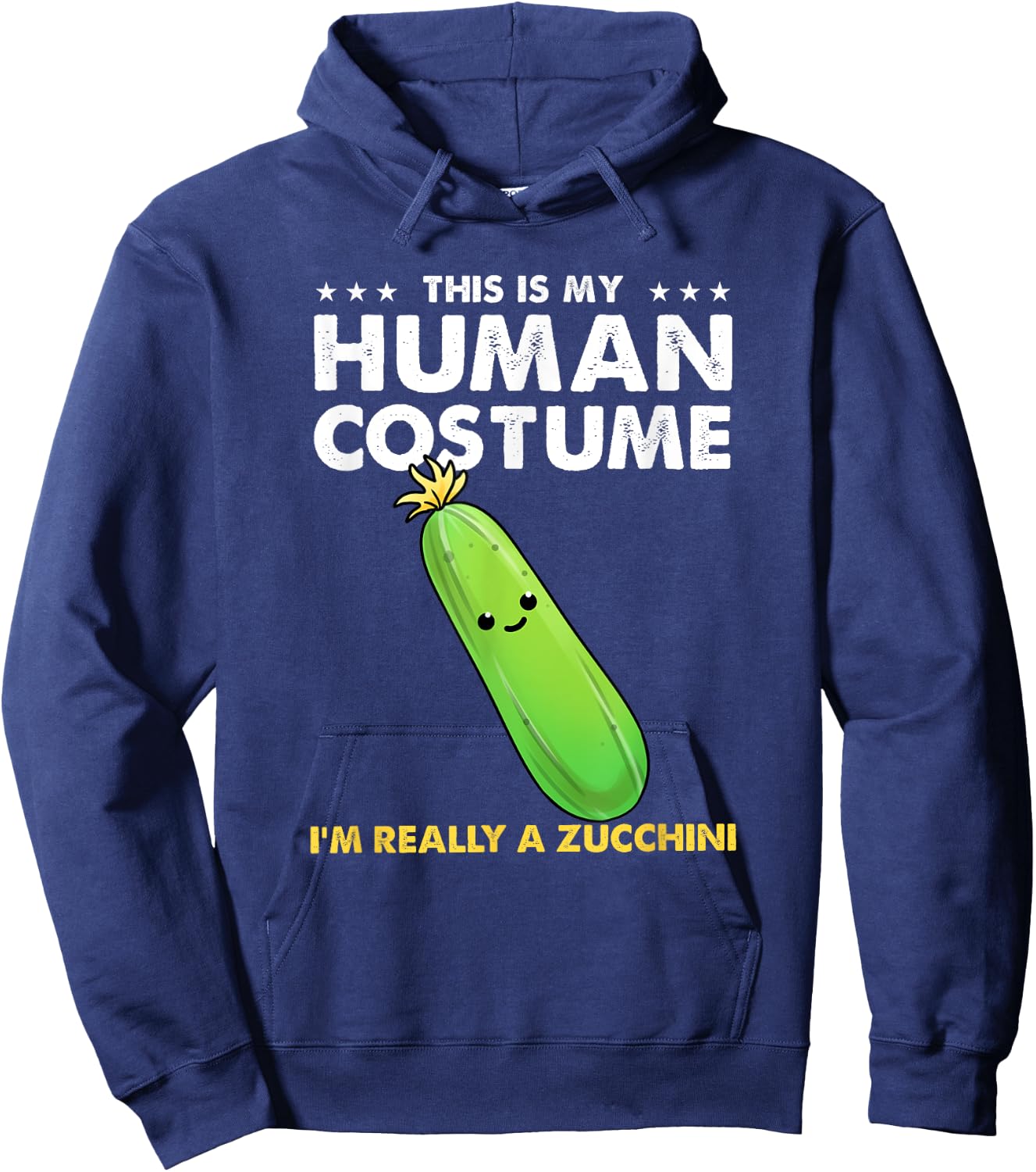 This Is My Human Costume Zucchini Halloween Hoodie - Hoodie | Navy