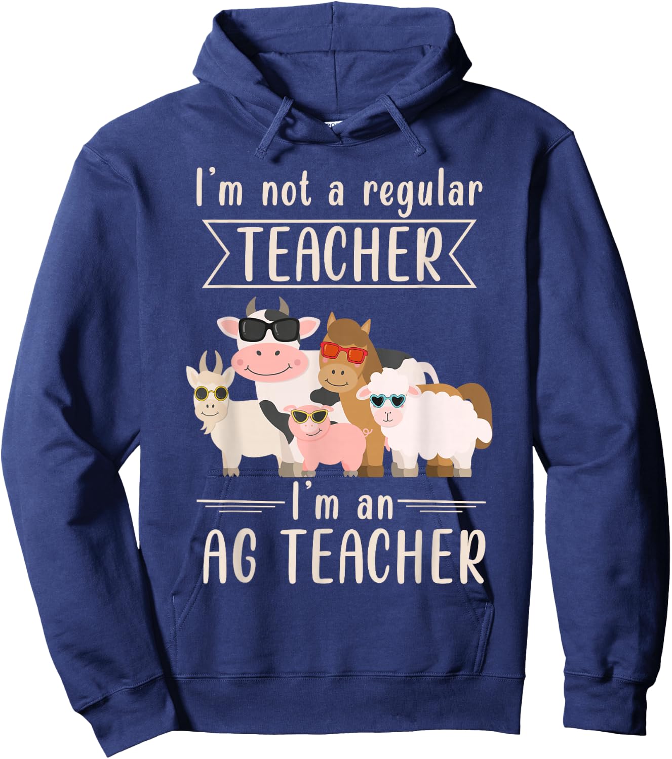 AG Teacher Funny Agriculture Animal Lover Hoodie - Hoodie | Navy