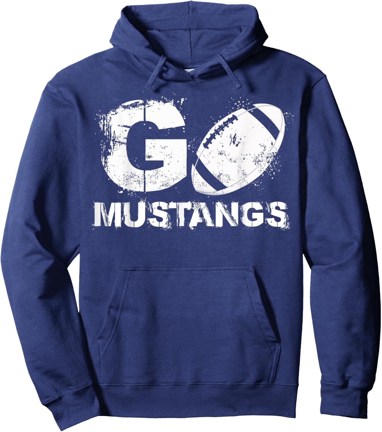 Football Go Mustangs Hoodie - Hoodie | Navy