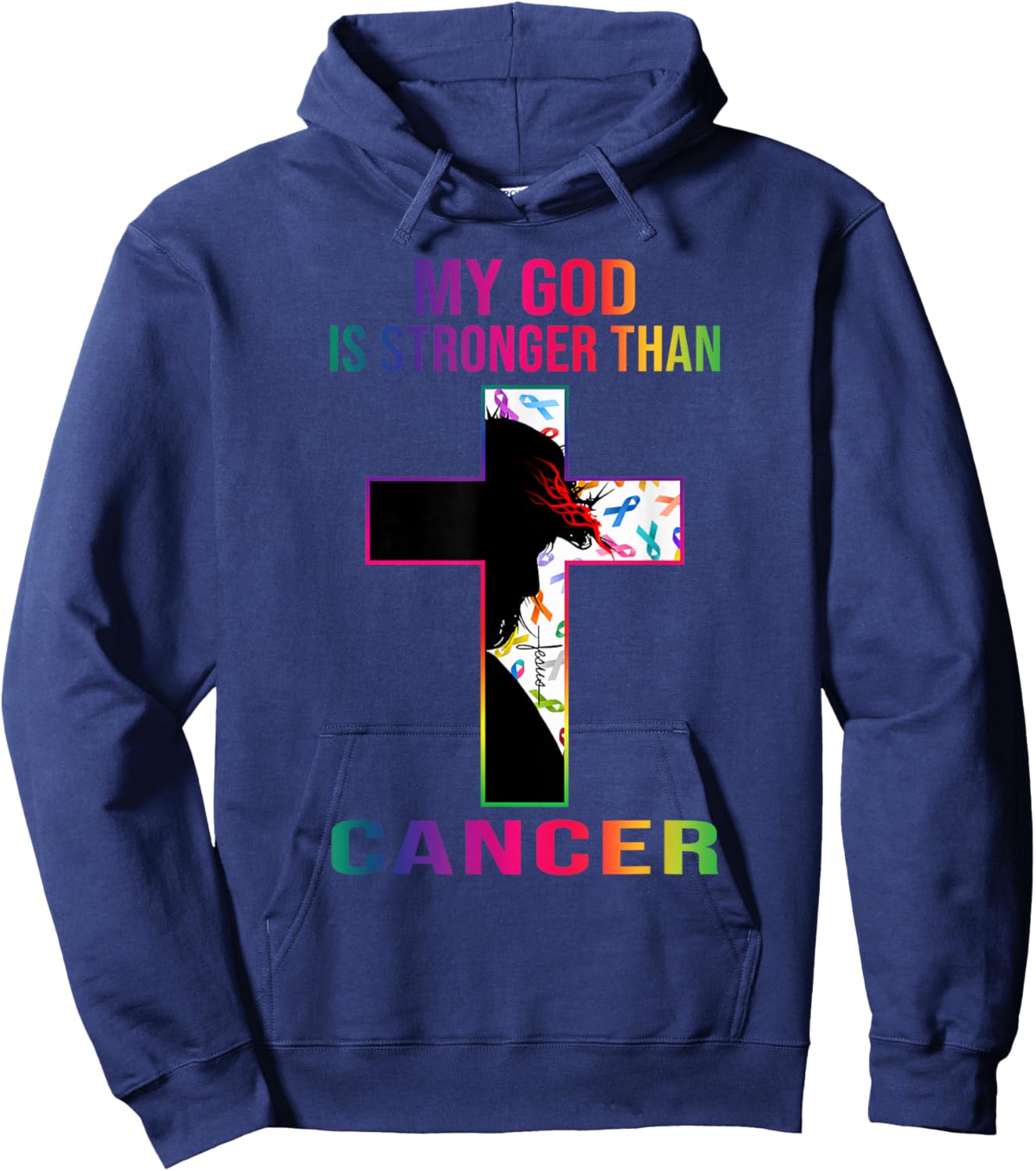 My God is stronger than cancer Hoodie - Hoodie | Navy