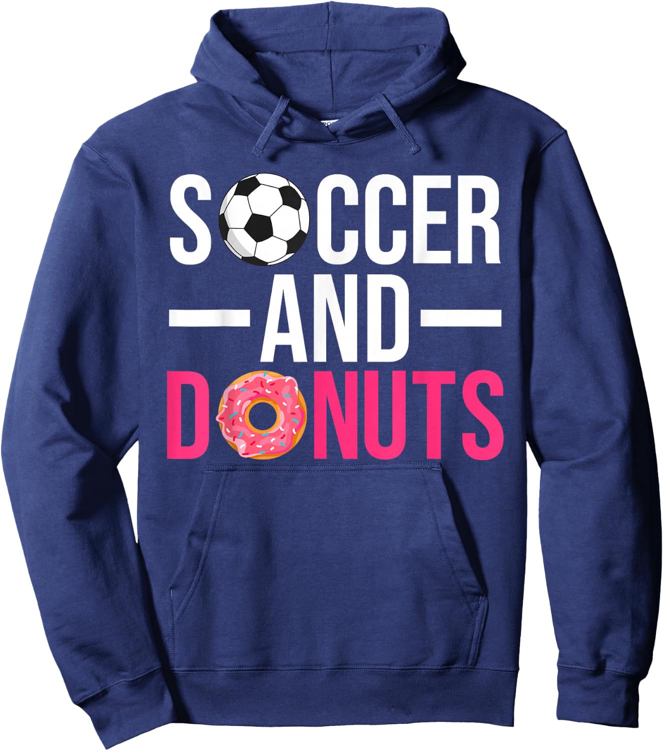 Soccer and Donuts Snack Donut Hoodie - Hoodie | Navy