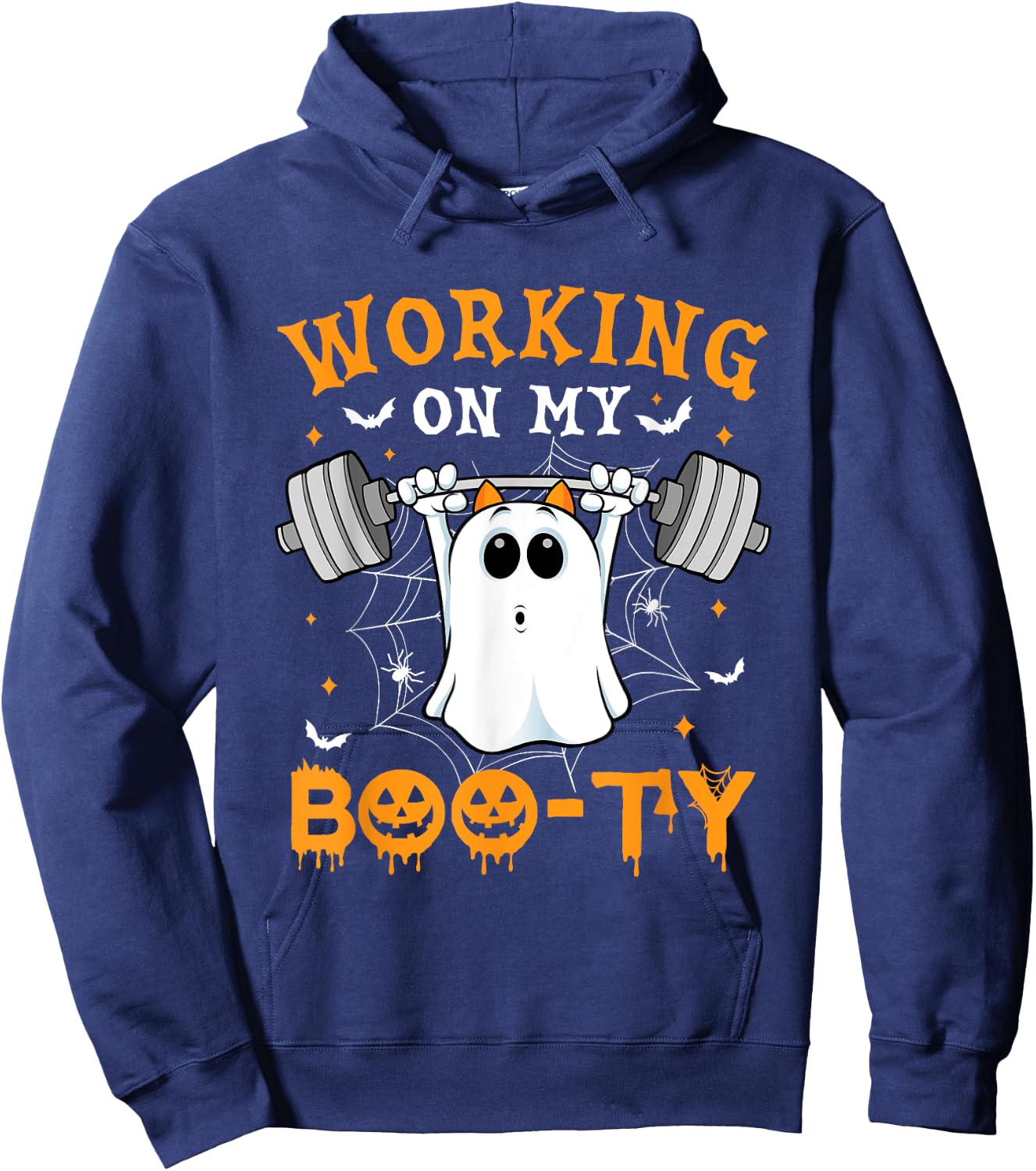 Funny Halloween Working On My Booty Workout Gym Hoodie - Hoodie | Navy