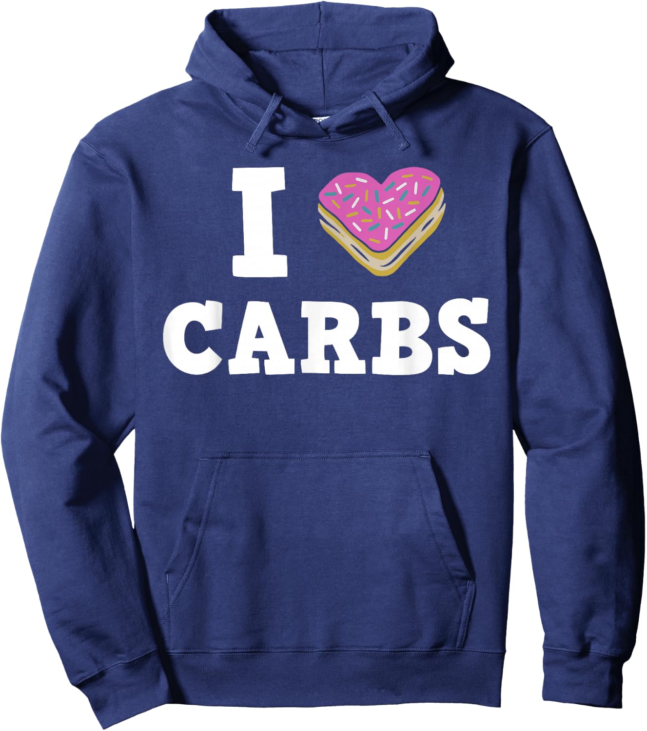 I Love Carbs Donut Heart Cake Apparel Hoodie - Hoodie | Navy