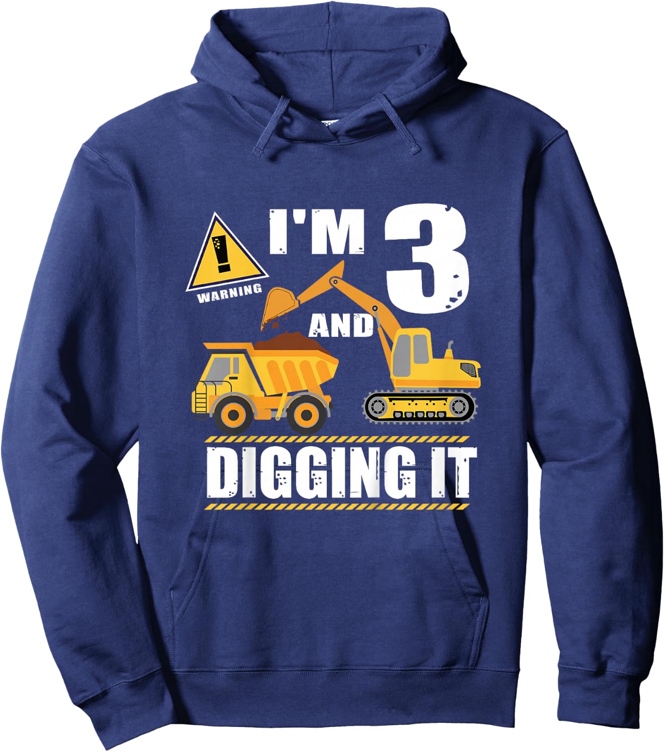Funny 3rd birthday I'm 3 and Digging it Hoodie - Hoodie | Navy