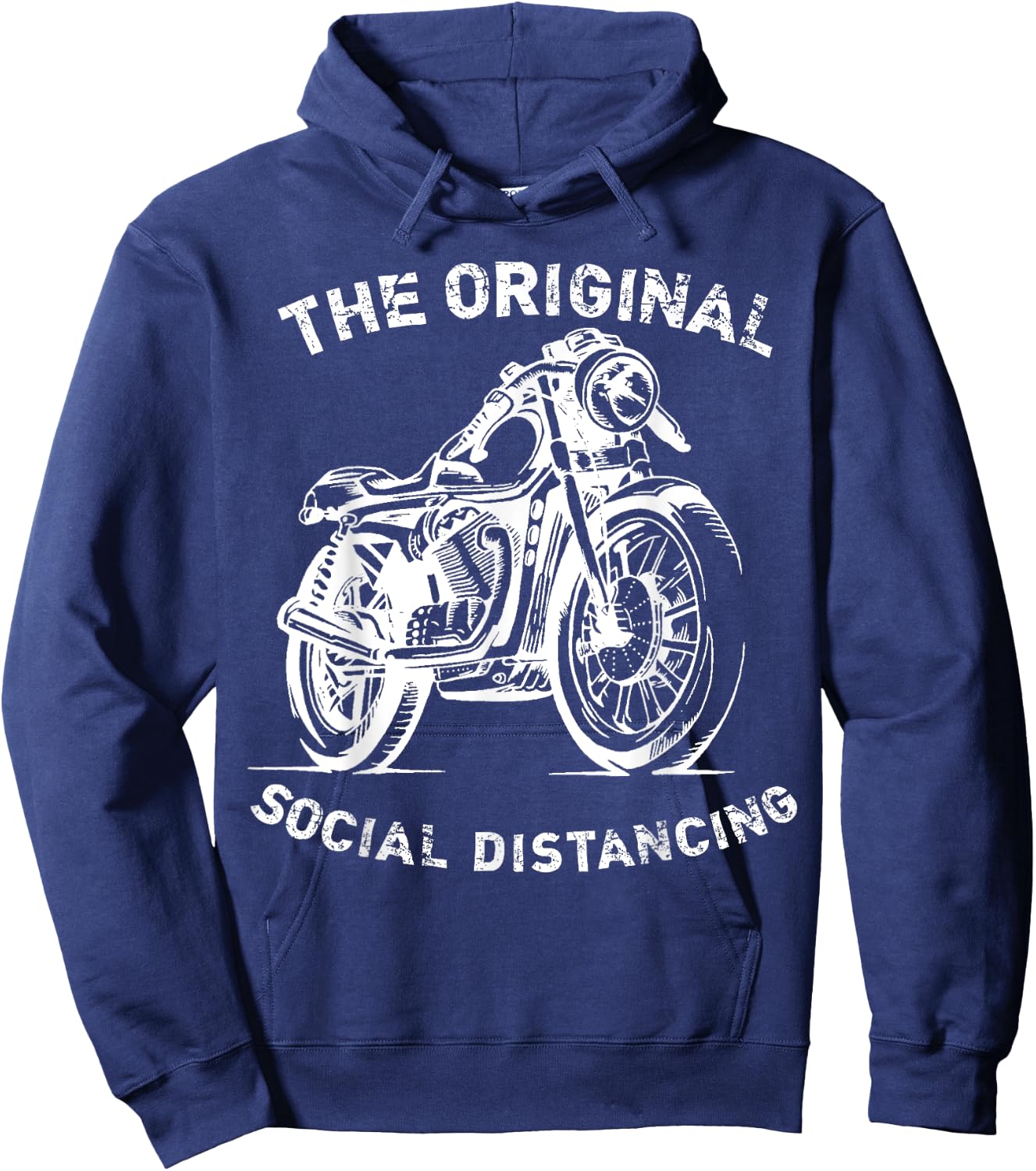 Funny Motorcycle Original Social Distancing Hoodie - Hoodie | Navy