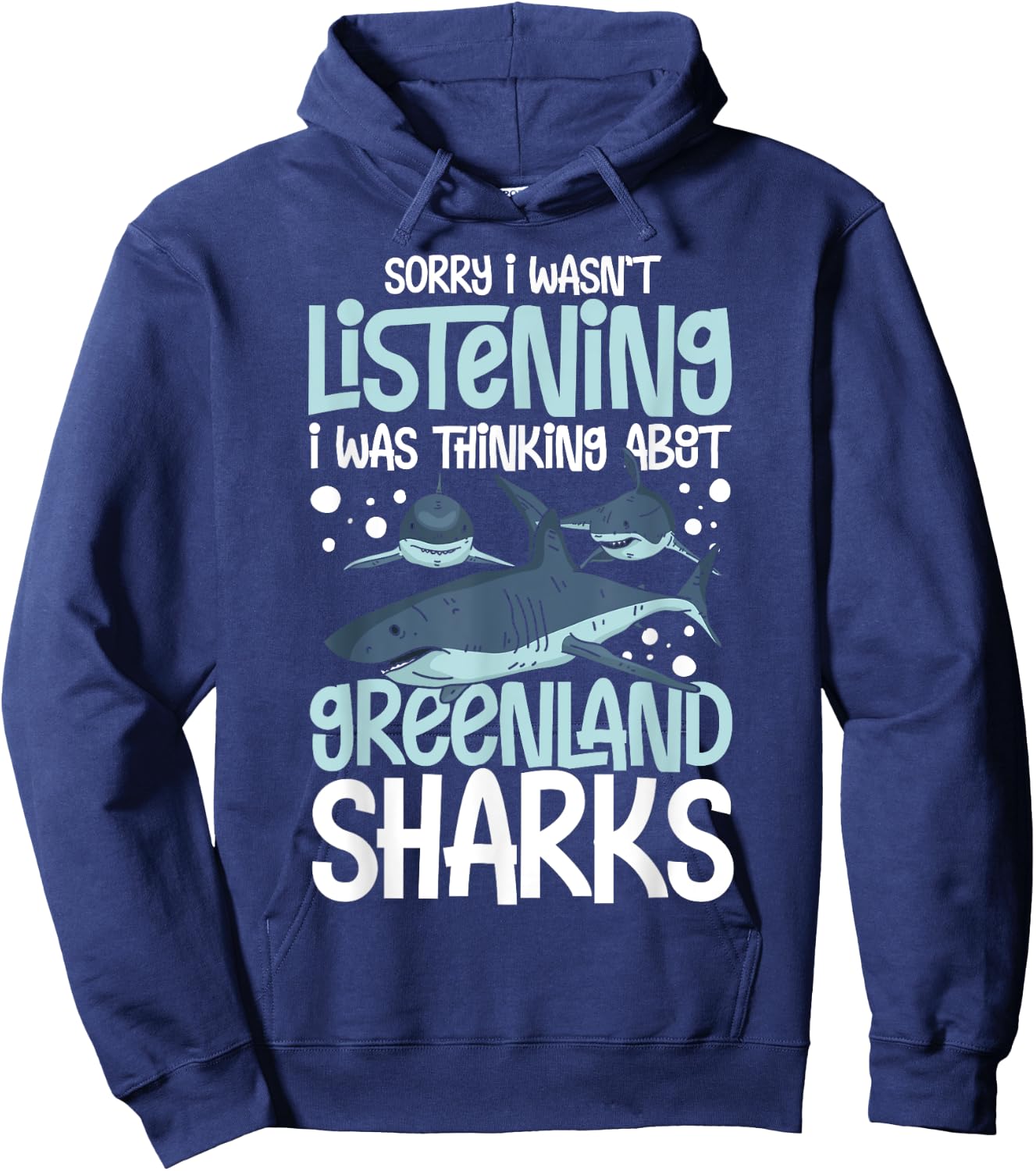 Greenland Shark Animal Tooth Funny Ocean Hoodie - Hoodie | Navy