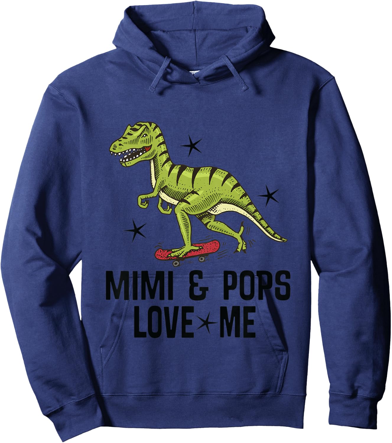 Kids Mimi and Pops Love Me Grandson Dinosaur Hoodie - Hoodie | Navy
