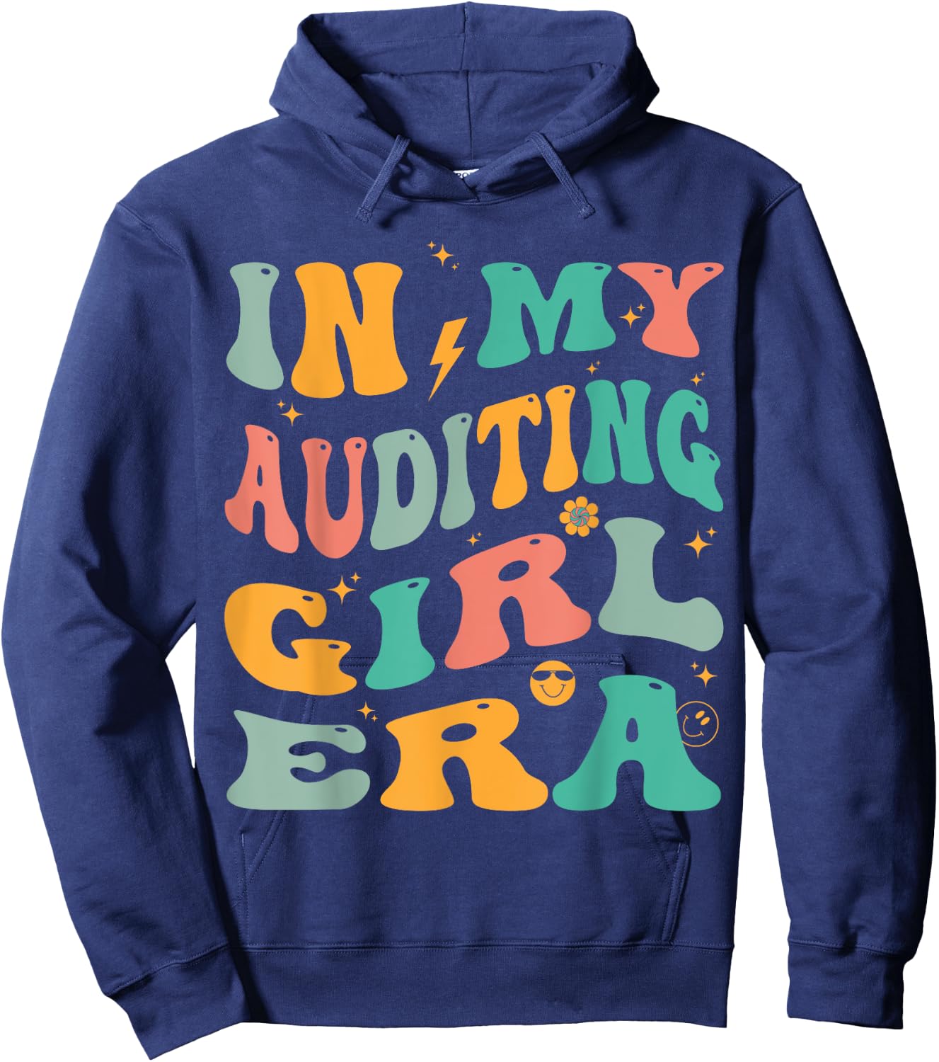 In My Auditing Girl Era Groovy Auditor Hoodie - Hoodie | Navy
