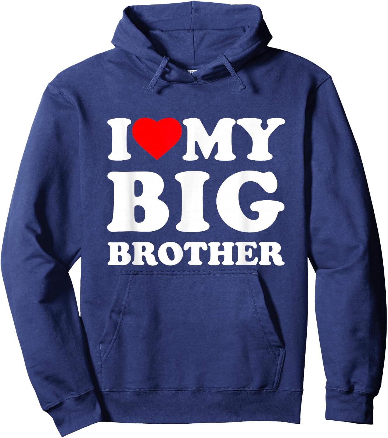 I Love My Big Brother Heart Hoodie - Hoodie | Navy