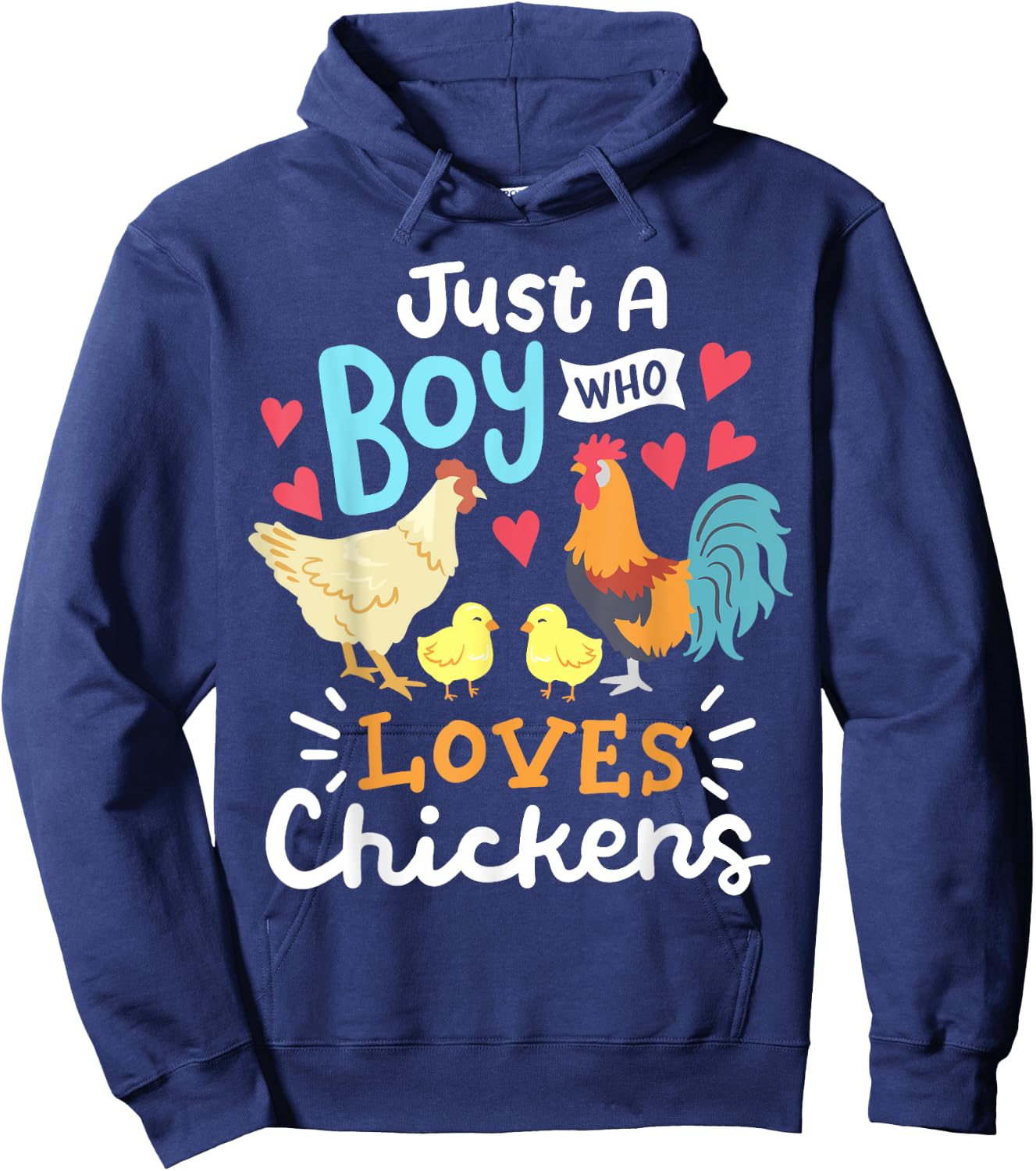 Just A Boy Who Loves Chickens Farm Chicken Hoodie - Hoodie | Navy