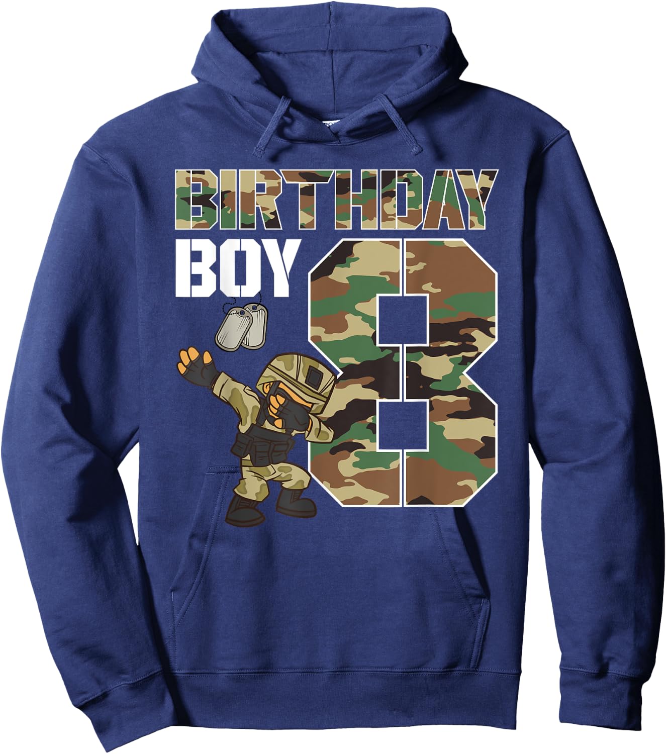 8 Year Old Boy Military Army 8th Birthday Boy Hoodie - Hoodie | Navy