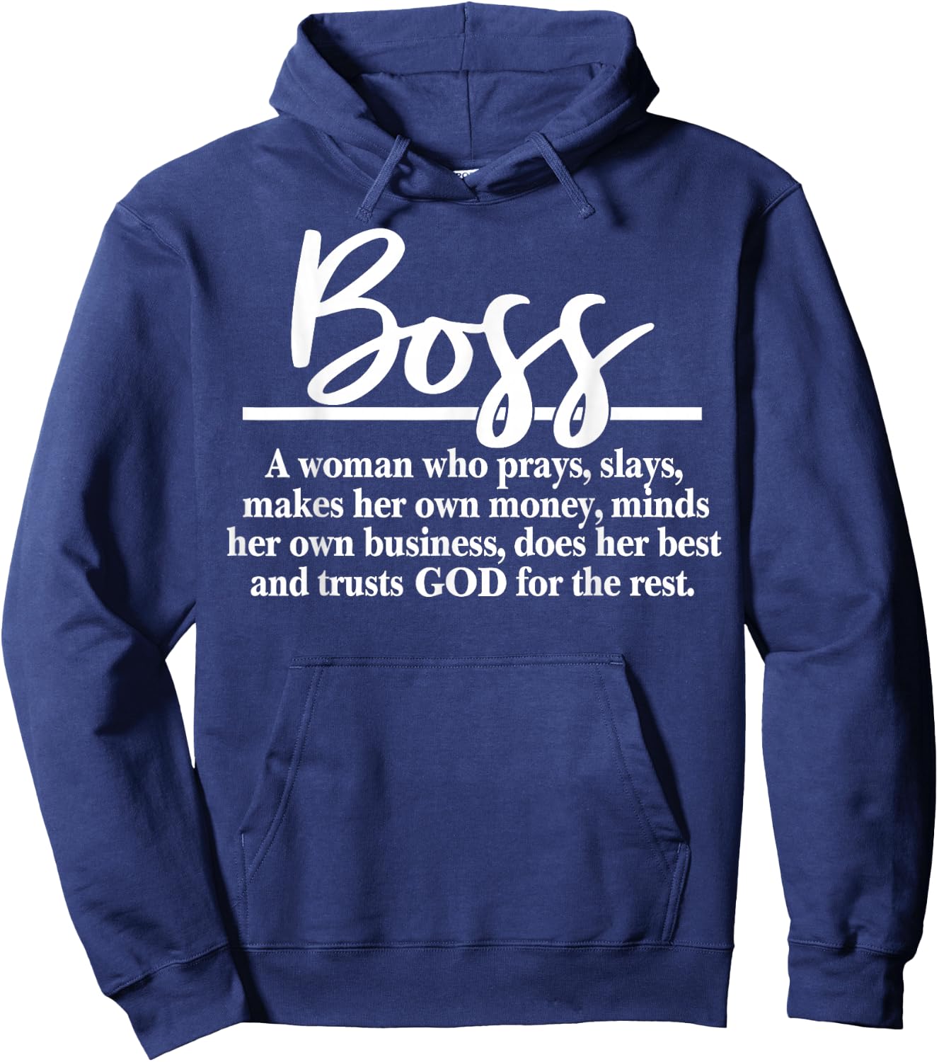 Boss A Woman Who Pray Funny Boss Definition Hoodie - Hoodie | Navy