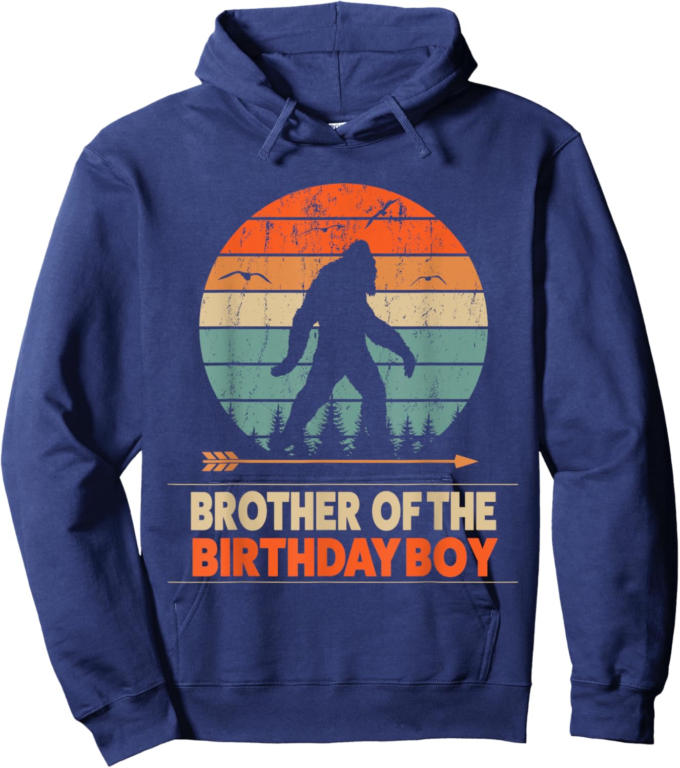 Brother of the Birthday Boy Bigfoot Birthday Hoodie - Hoodie | Navy