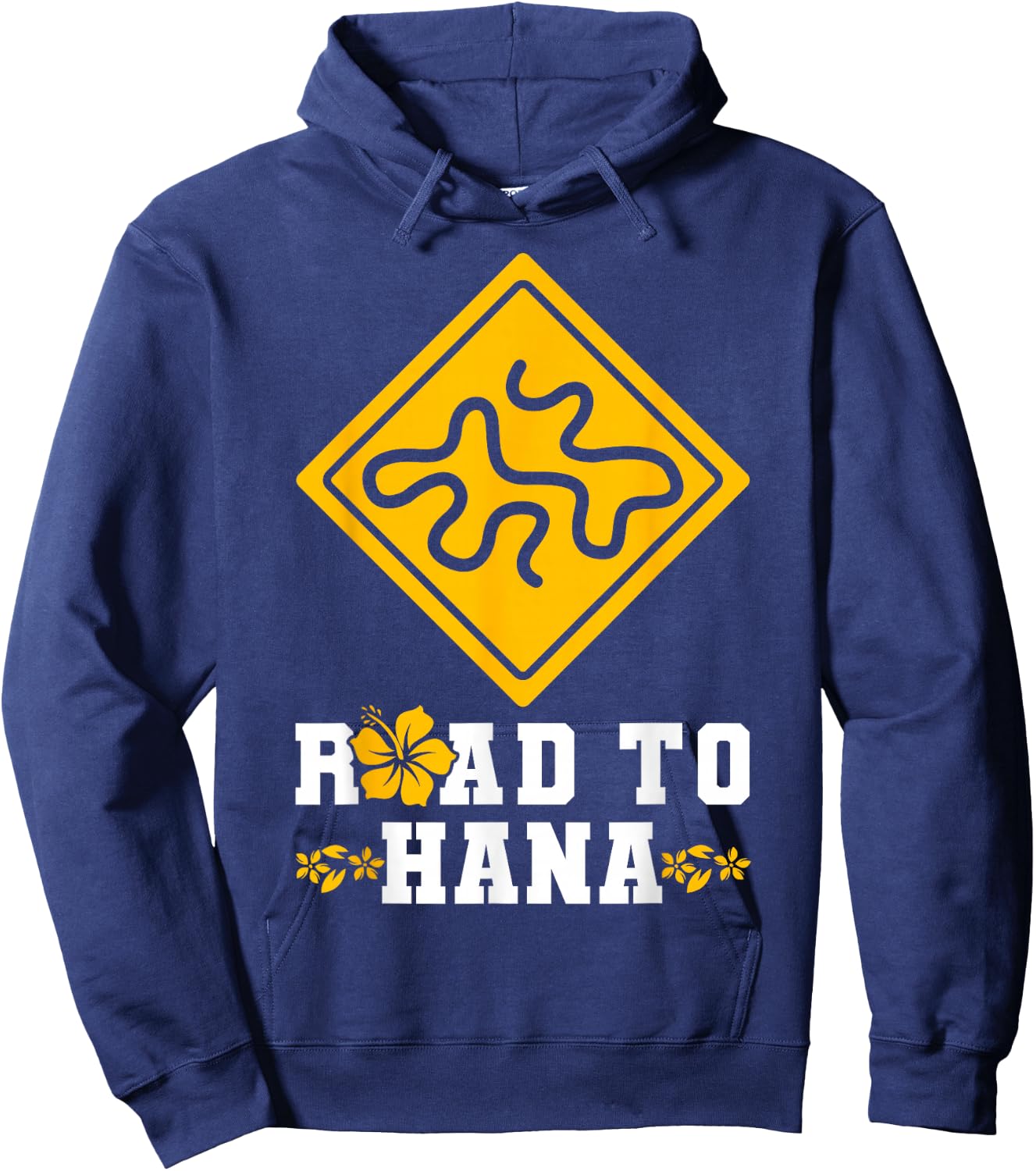 Hawaiian Islands Vintage Souvenir Road To Hana Hoodie - Hoodie | Navy