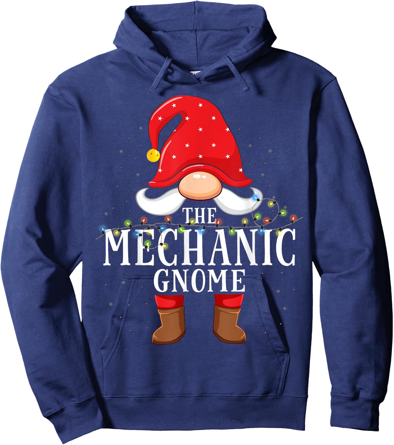 Mechanic Gnome Matching Christmas Family Pajama Hoodie - Hoodie | Navy