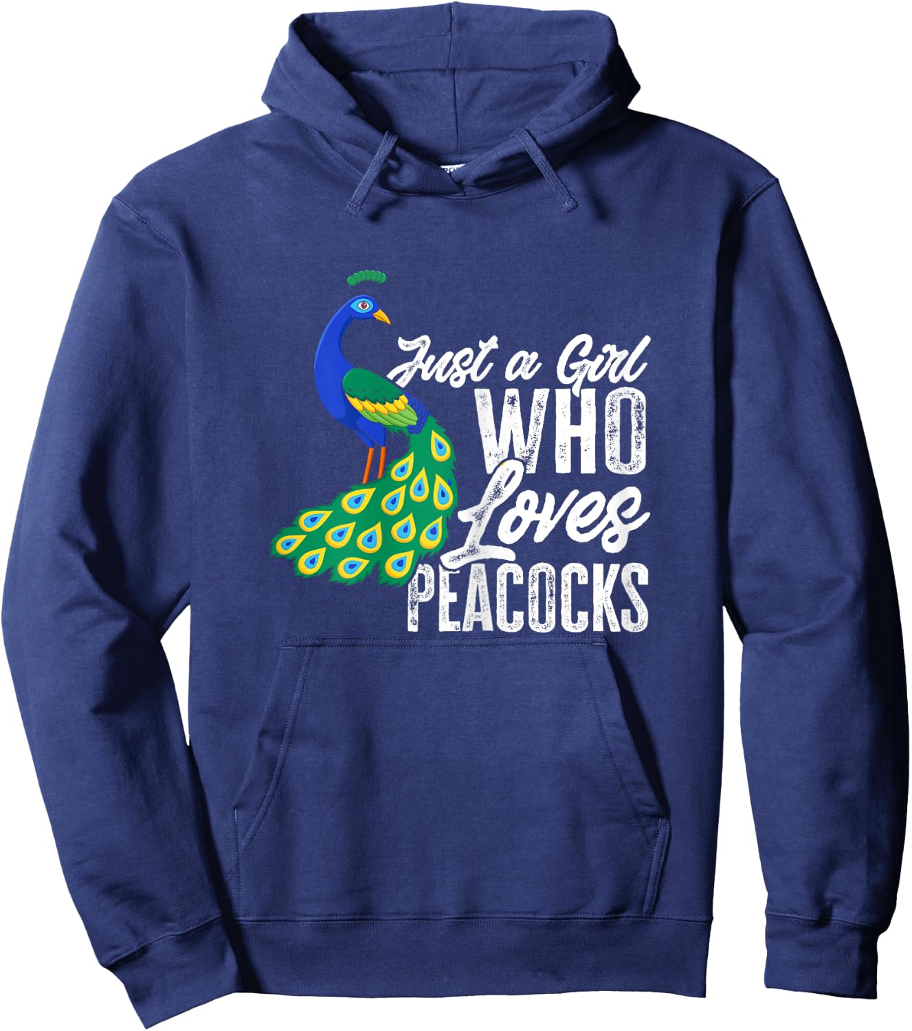 Girls Peacock Just A Girl Who Loves Peacocks Hoodie - Hoodie | Navy