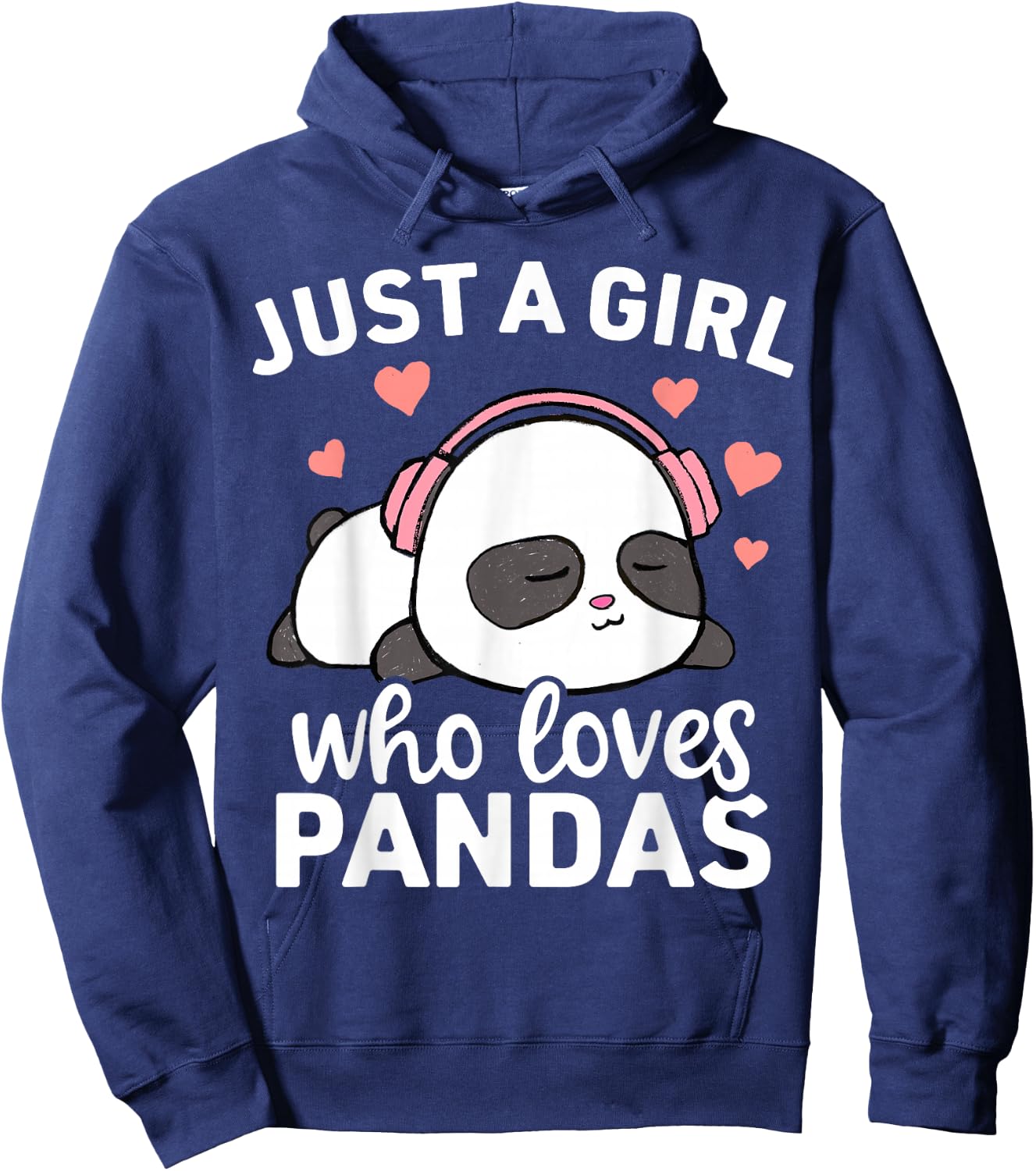 Just A Girl Who Loves Pandas Cute Kawaii Panda Hoodie - Hoodie | Navy