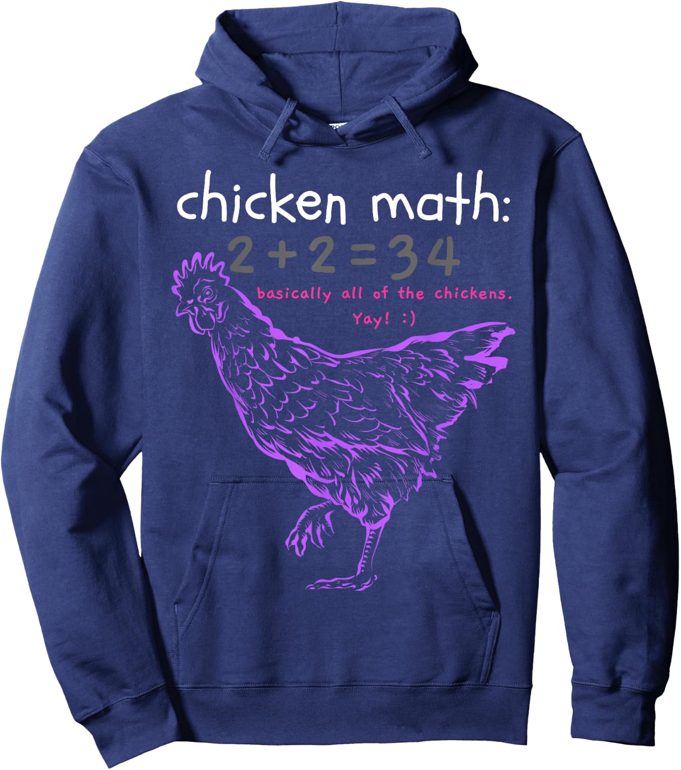 Funny Chicken Math Hoodie - Hoodie | Navy