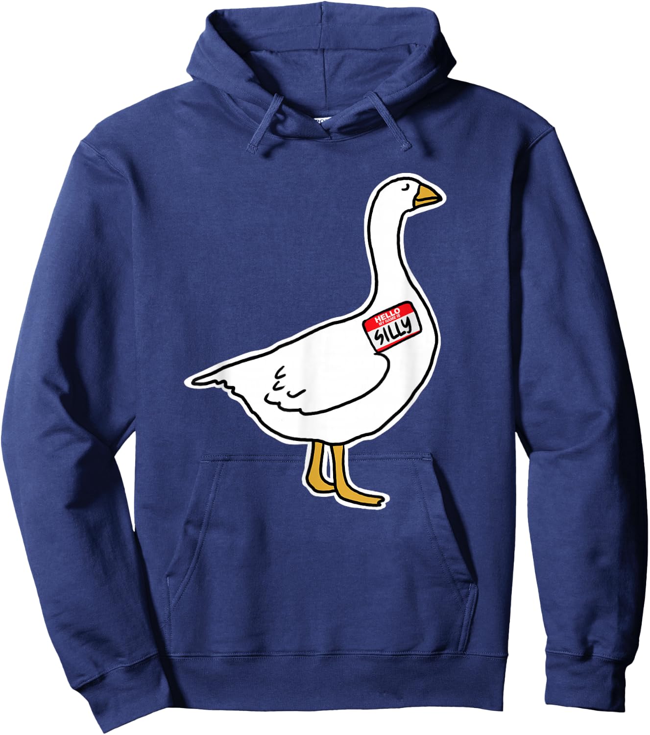 Goose with Silly Name Tag Hoodie - Hoodie | Navy