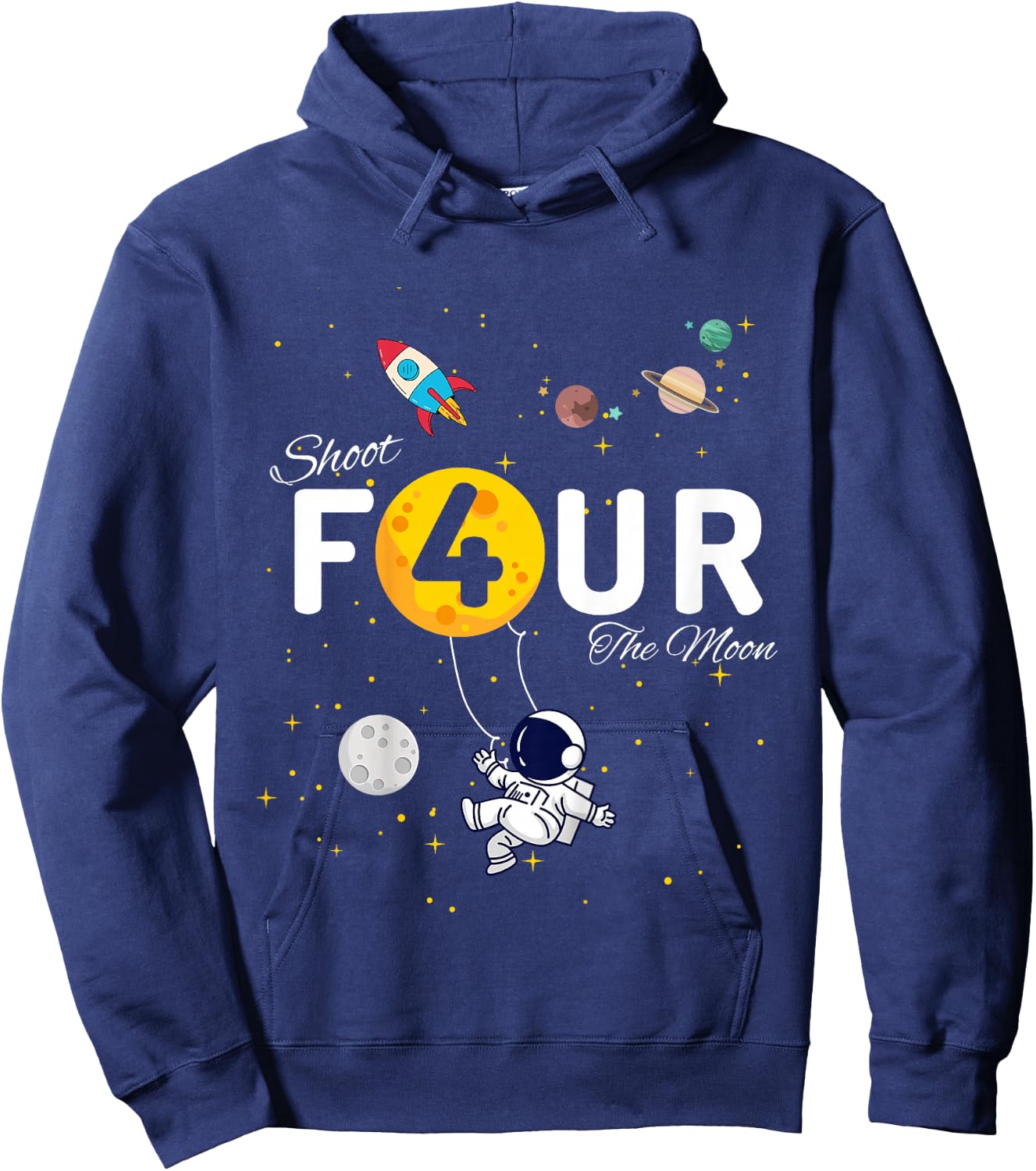 Shoot 4 The Moon Child's 4th Birthday party Hoodie - Hoodie | Navy