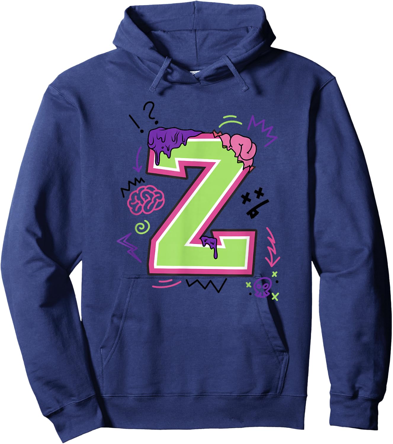 Disney Zombies Big Z Neon Logo Hoodie - Hoodie | Navy