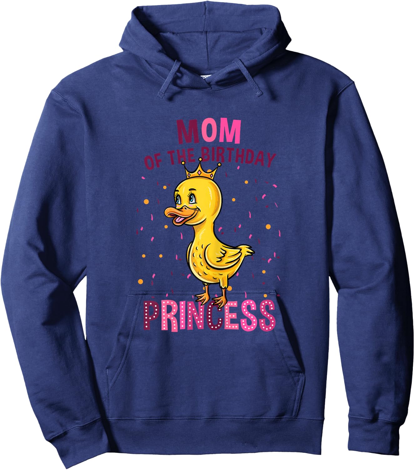 Mom Of The Birthday Princess Duck Girl Birthday Hoodie - Hoodie | Navy
