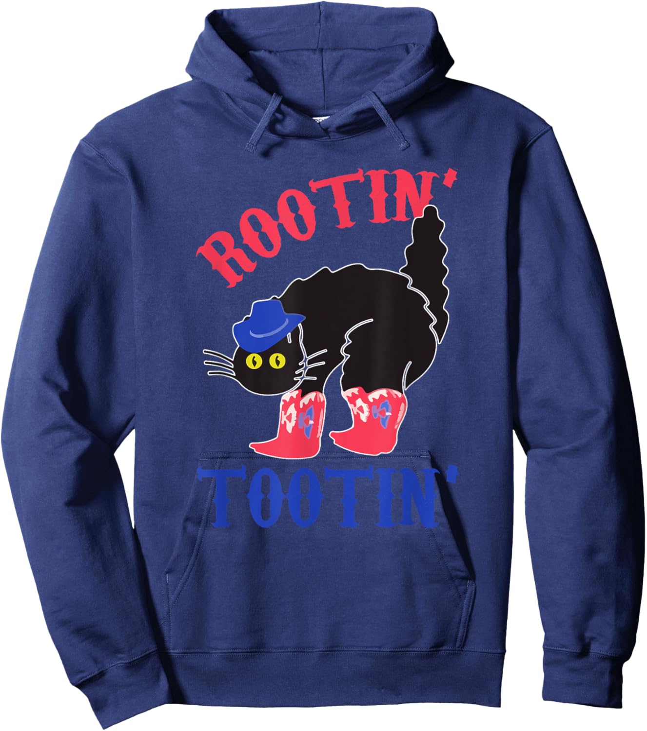 Rootin And Tootin Cowboy Cat Funny Animal Hoodie - Hoodie | Navy