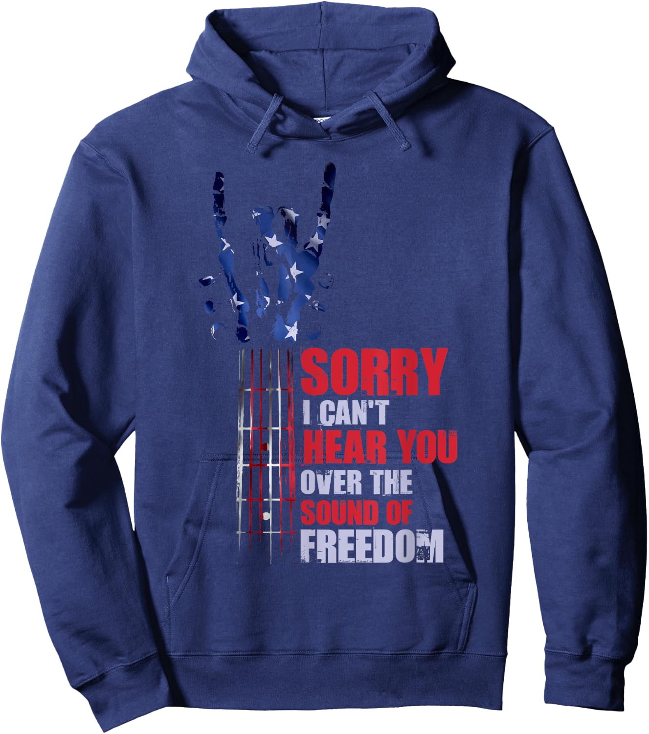 Guitarist 4th Of July American Flag Guitar Hoodie - Hoodie | Navy