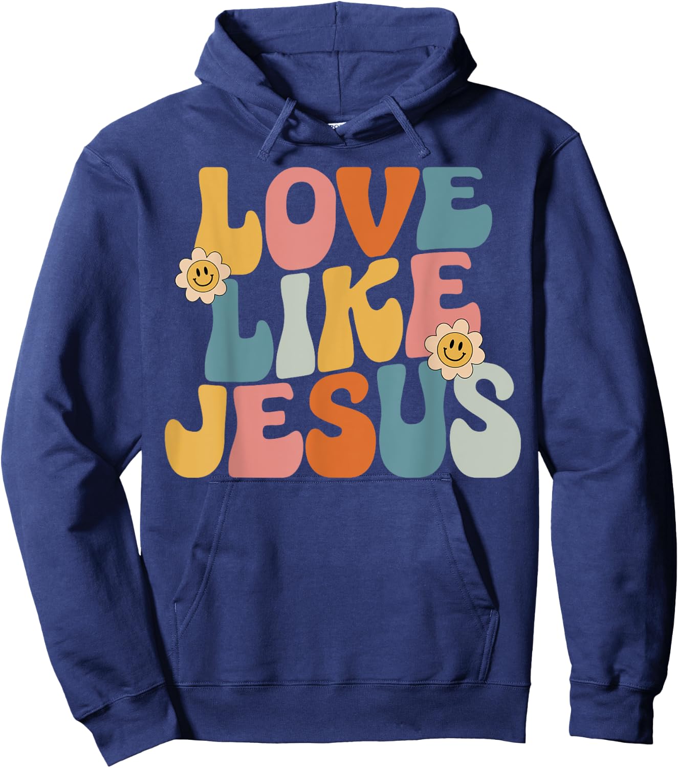 Retro Love Like Jesus Hoodie - Hoodie | Navy