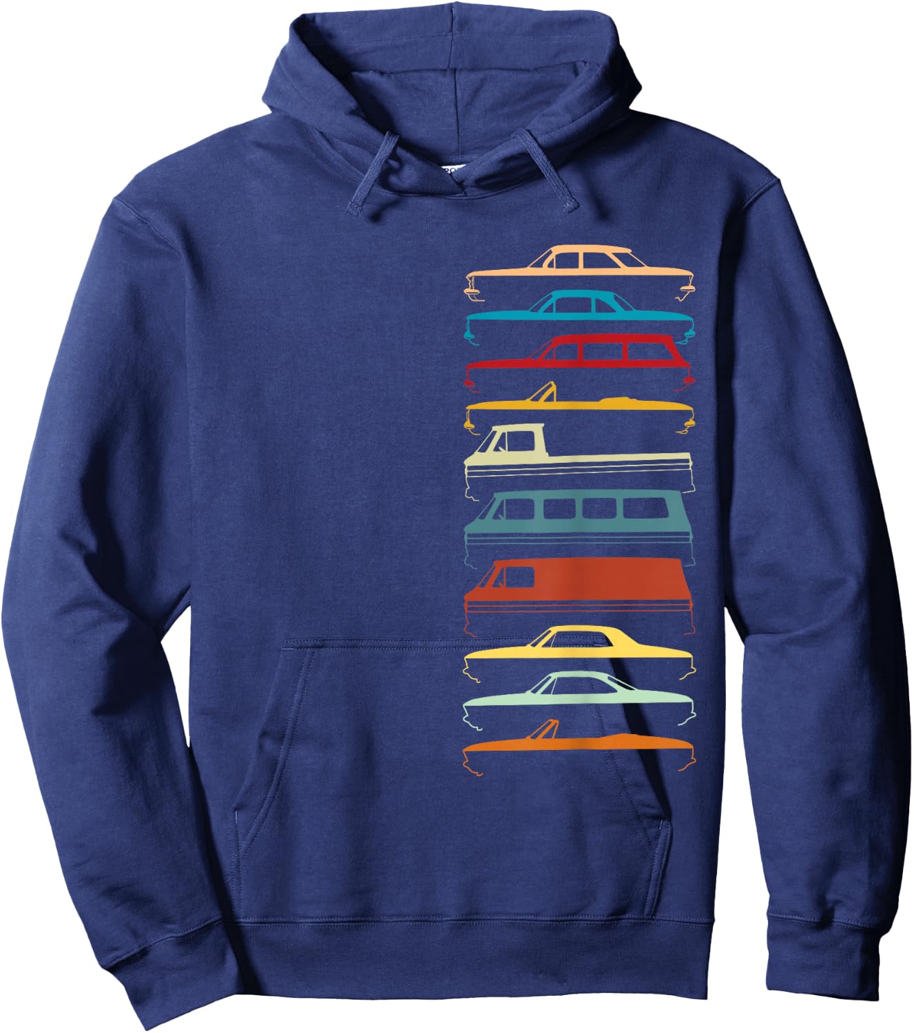 Corvair Silhouettes Illustration All Models Hoodie - Hoodie | Navy