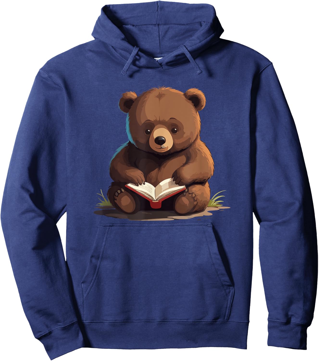 Cute Bear is reading a Book, Reading Bear Hoodie - Hoodie | Navy