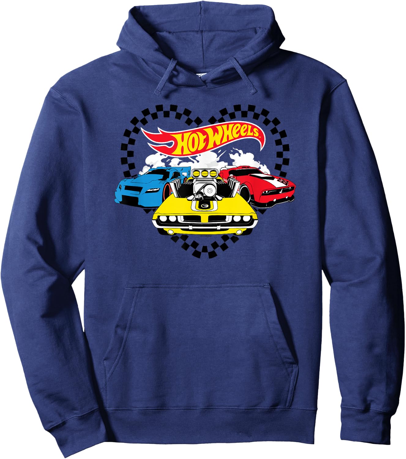 Hot Wheels - Race Flag Heart Hoodie - Hoodie | Navy