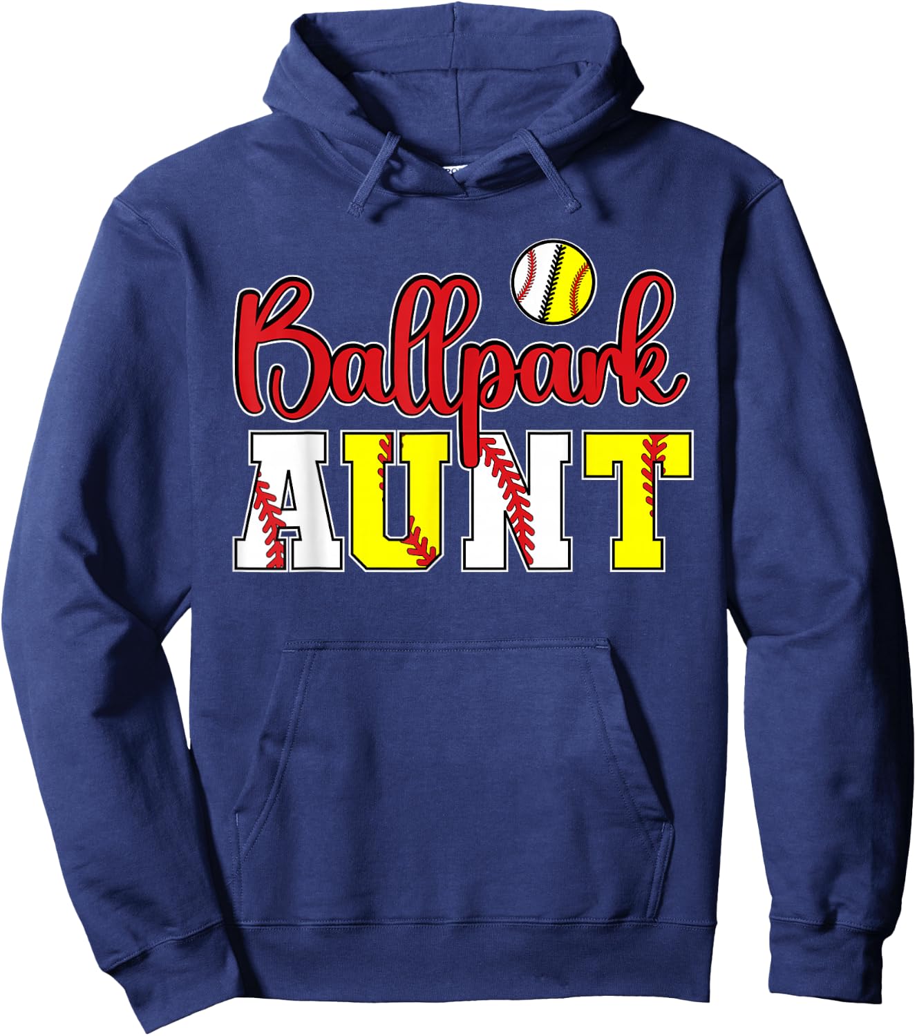 Ballpark Aunt Softball Baseball Aunt Hoodie - Hoodie | Navy