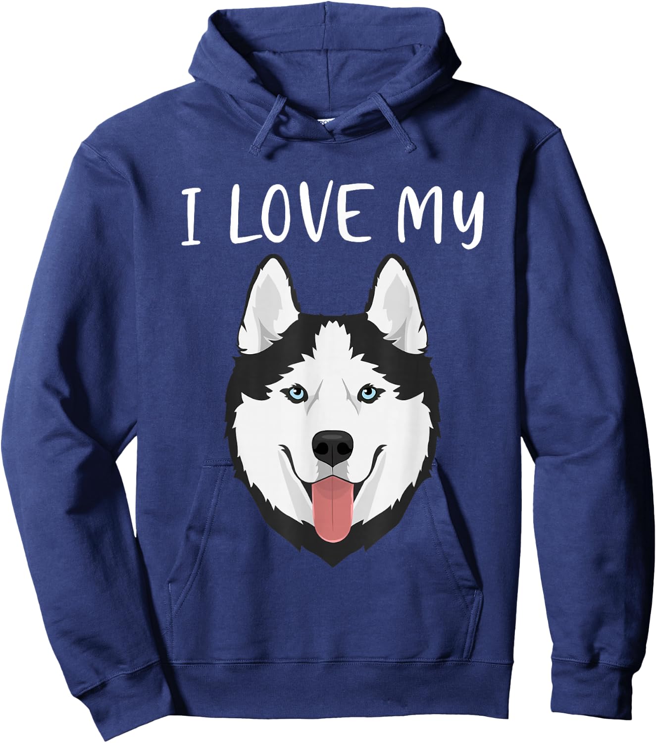 Funny Huskies Dog I love My Husky Hoodie - Hoodie | Navy