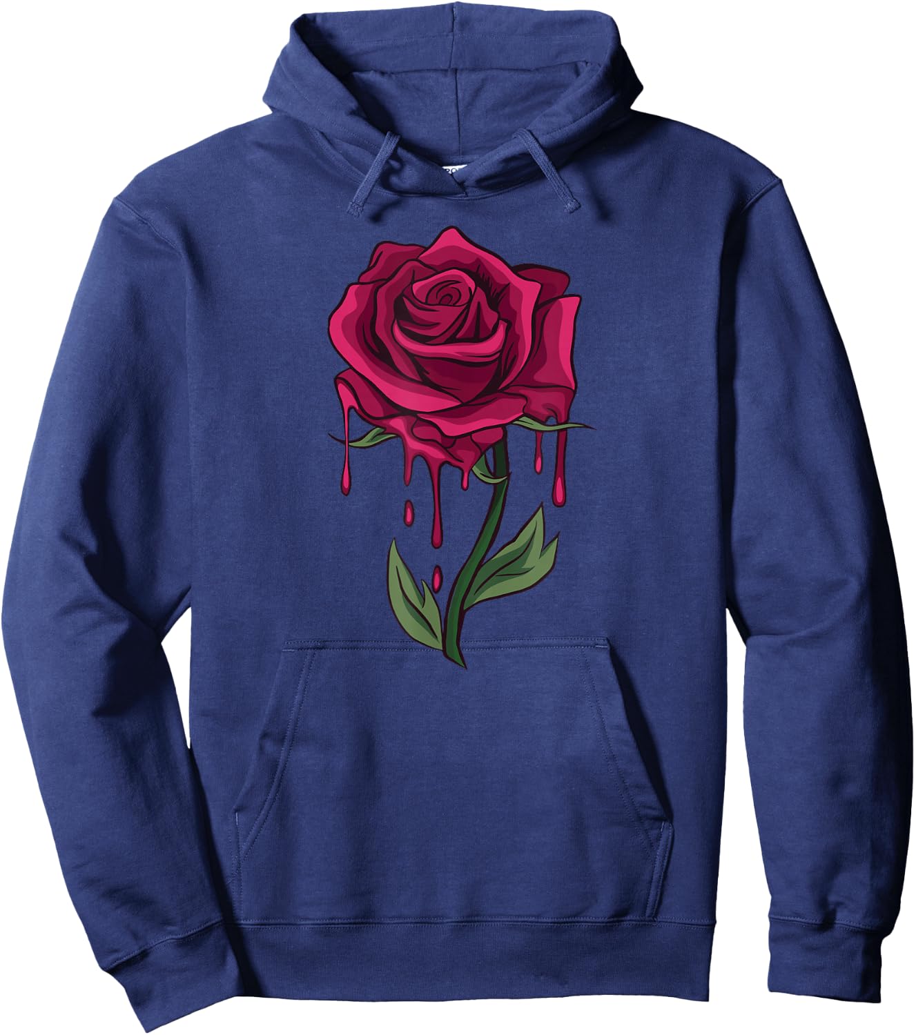 Bleeding Rose Tattoo Style Bleeding Rose Hoodie - Hoodie | Navy