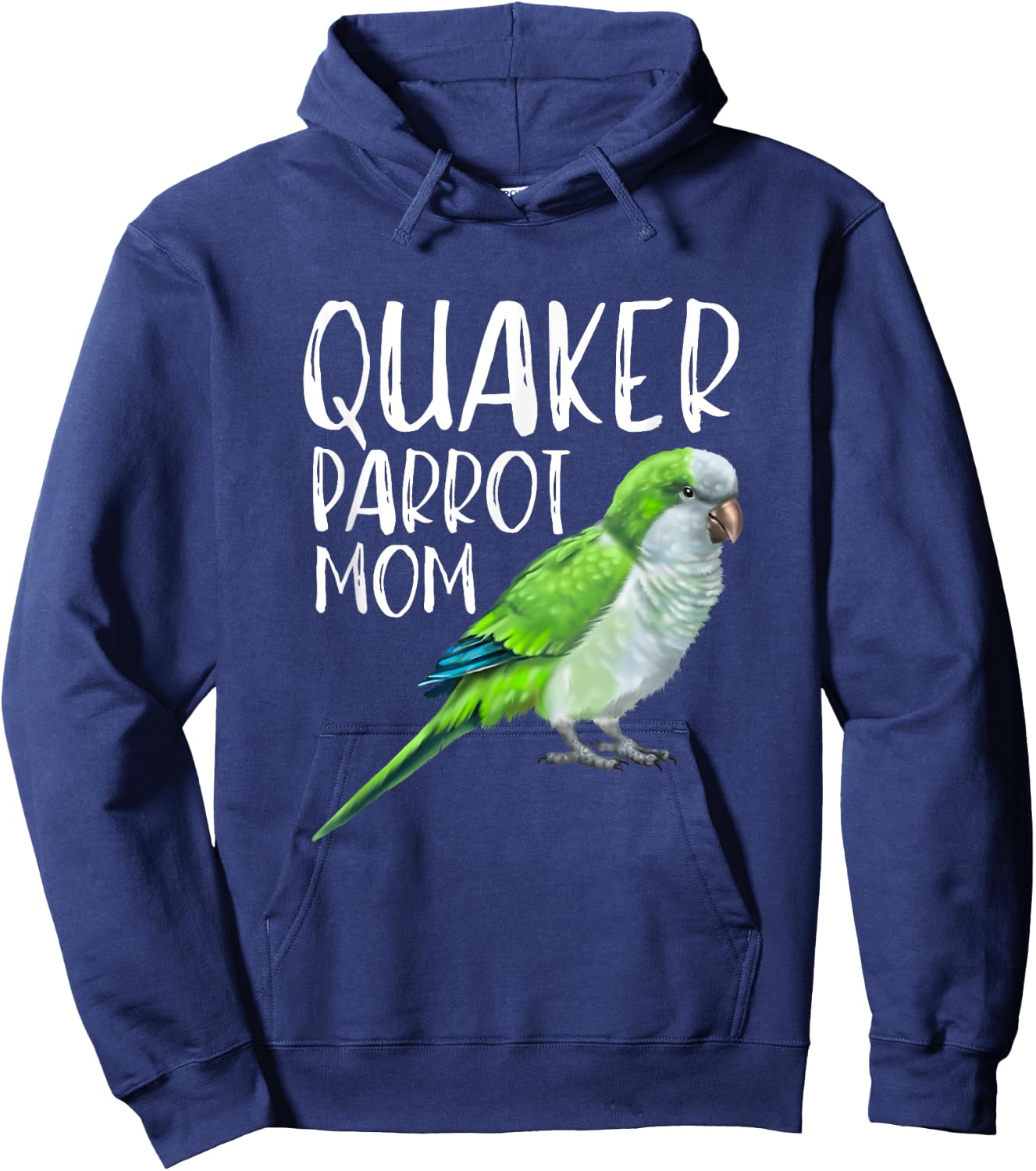Blue Quaker Parrot Mom Hoodie - Hoodie | Navy