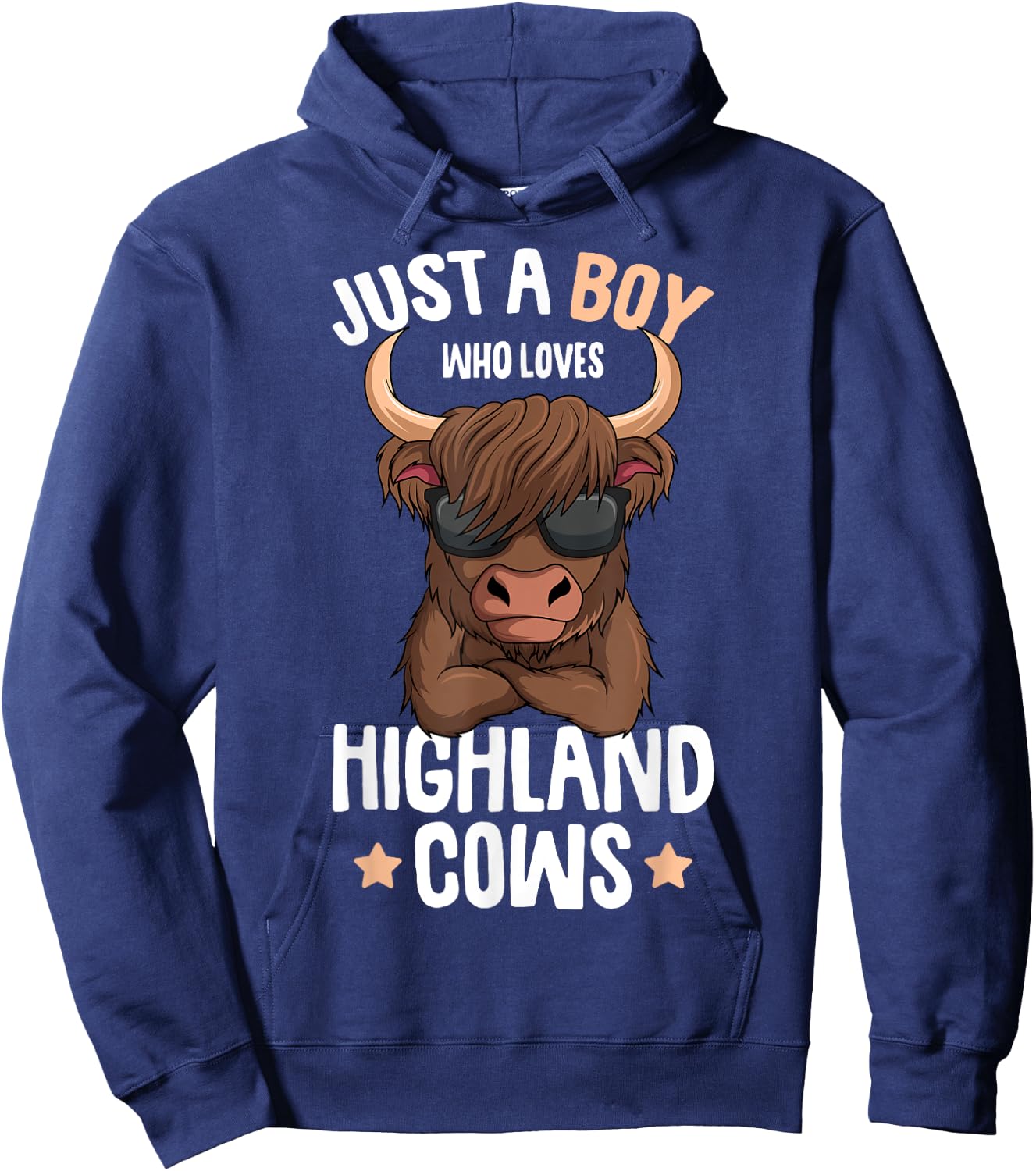 Just A Boy Who Loves Highland Cows Kids Hoodie - Hoodie | Navy