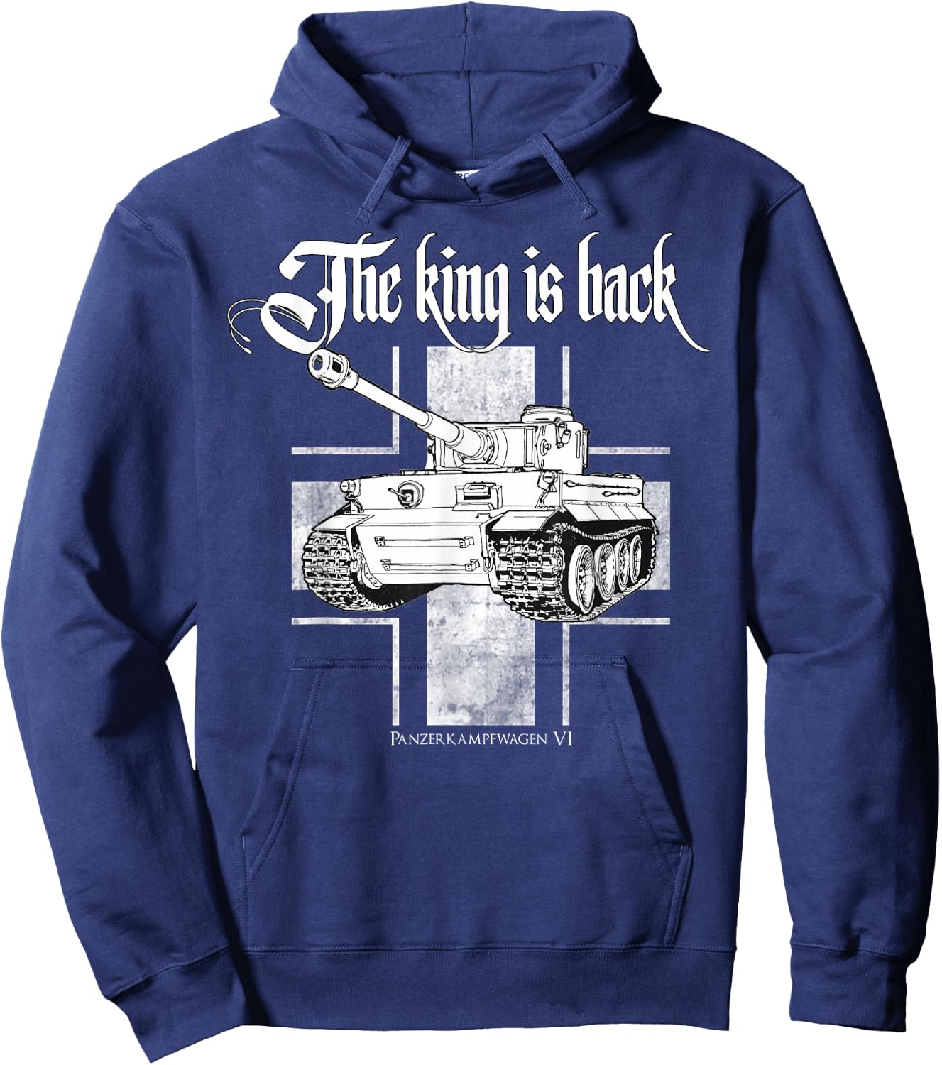 German King Tiger tank soldier WWII. warrior Hoodie - Hoodie | Navy