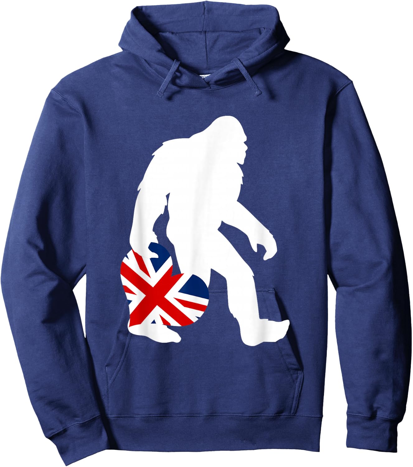 Funny British Bigfoot United Kingdom Flag Hoodie - Hoodie | Navy