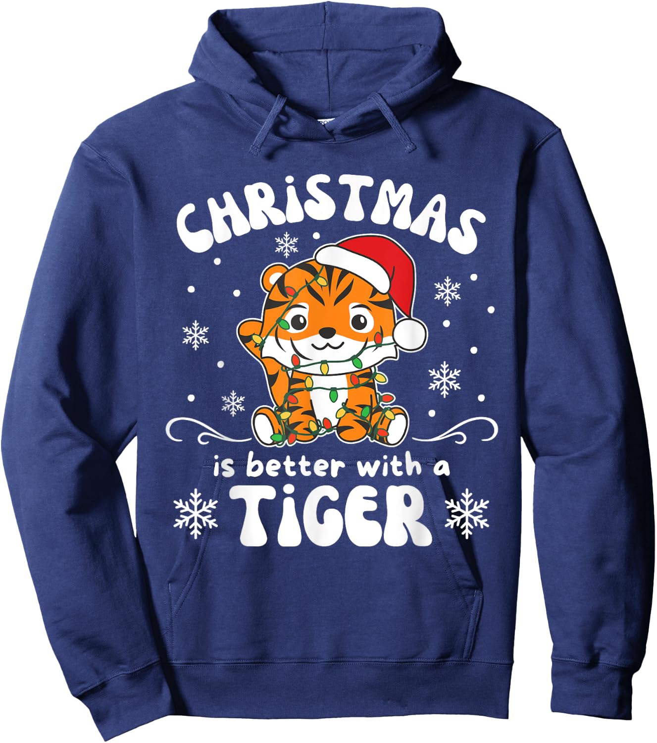 Christmas Is Better With A Tiger Cute Tigers Hoodie - Hoodie | Navy