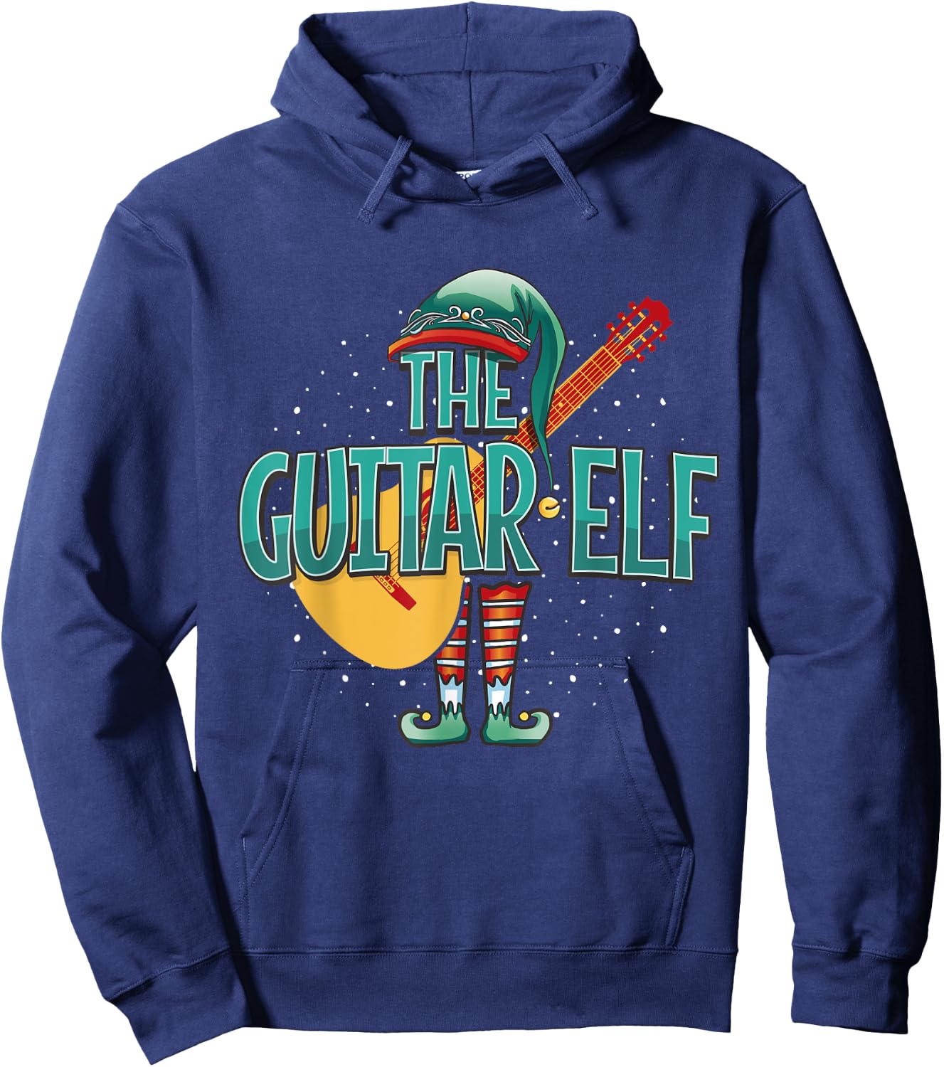 Christmas Guitar Elf for Guitar Player Musician Hoodie - Hoodie | Navy