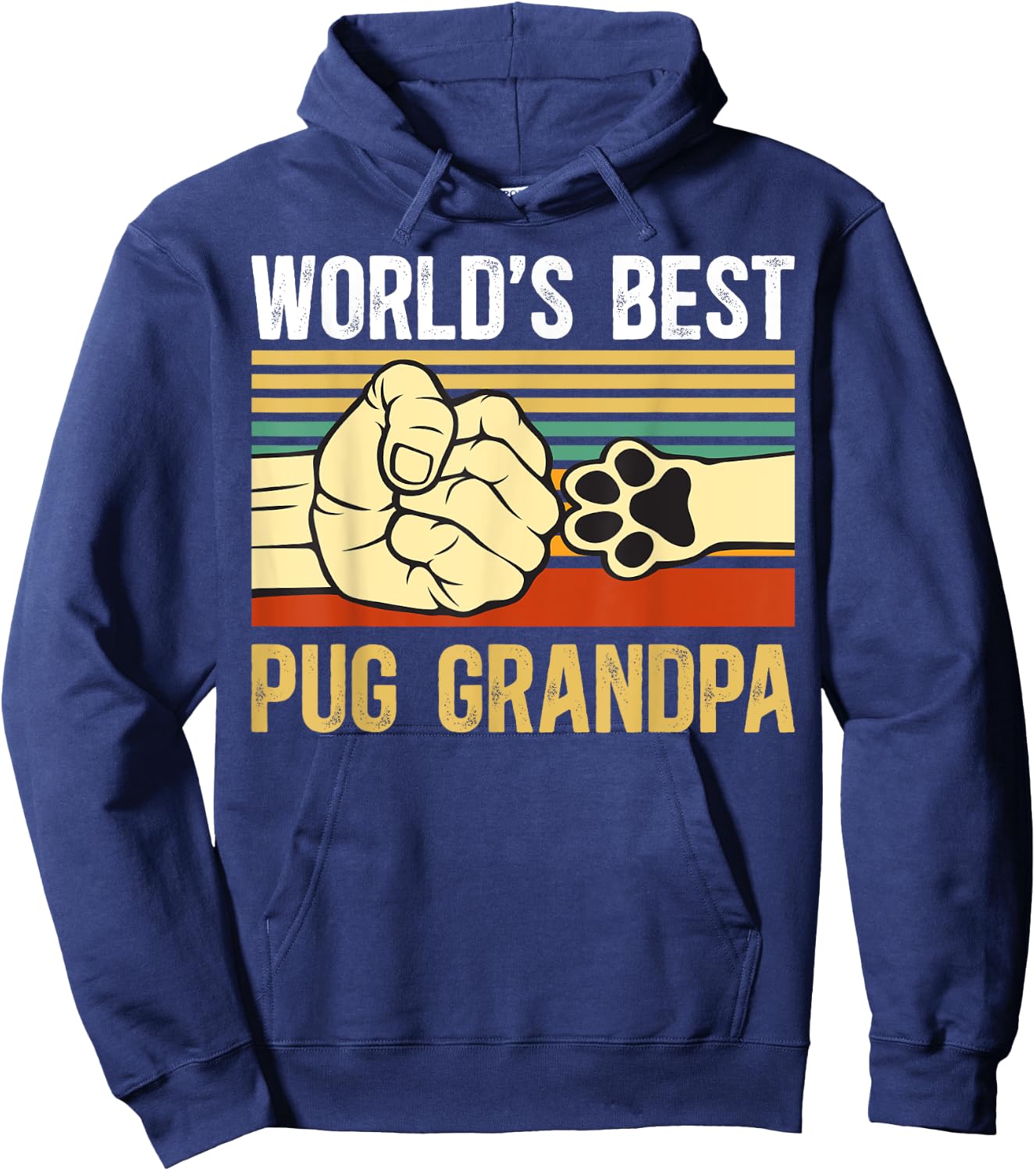 World's Best Pug Grandpa Of A Pug Grandfather Hoodie - Hoodie | Navy