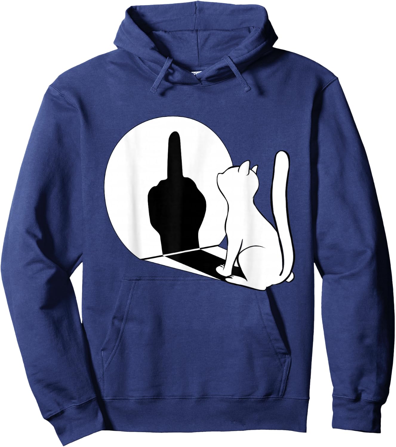 Middle Finger Cat Statement Funny Cat Gift Hoodie - Hoodie | Navy
