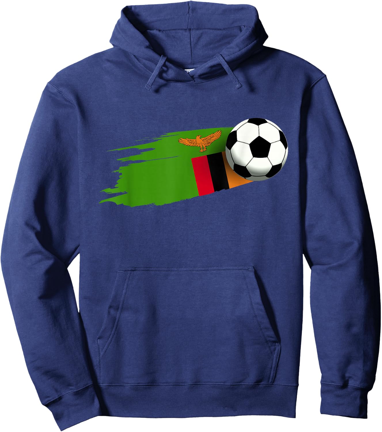 Zambia Flag Jersey Zambian Soccer Team Zambian Hoodie - Hoodie | Navy