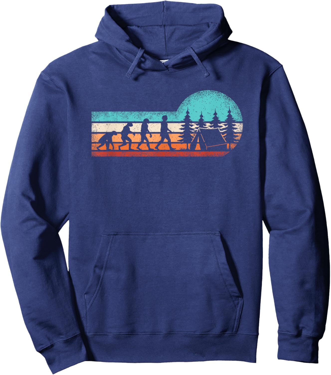 Funny Camping Evolution Hiking Nature Outdoor Hoodie - Hoodie | Navy