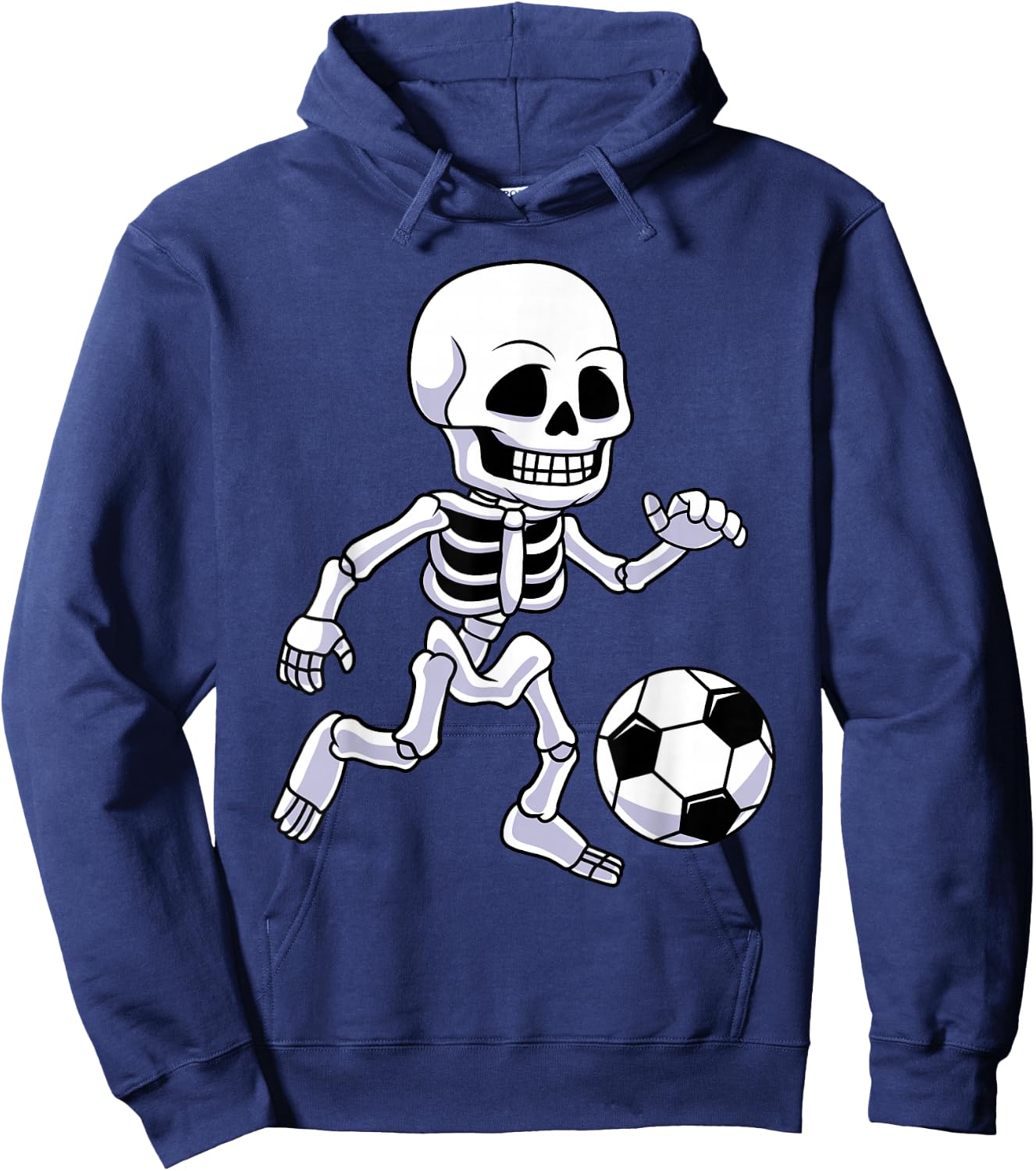 Spooky Skeleton Soccer Player For Boys Kids Hoodie - Hoodie | Navy